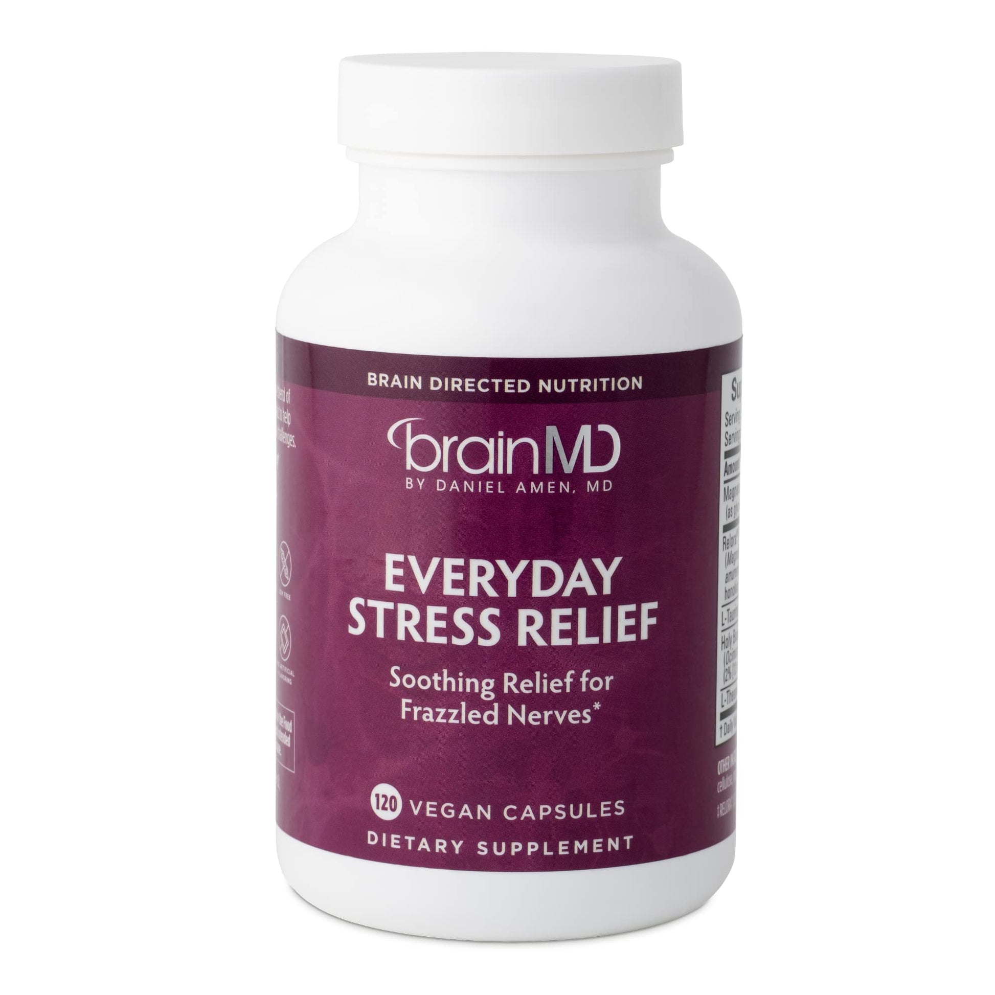 BRAINMD Dr Amen Everyday Stress Relief - 120 Capsules - Promotes Relaxation & Focus - Non-Drowsy - Gluten Free - 30 Servings BRAINMD uk supplements