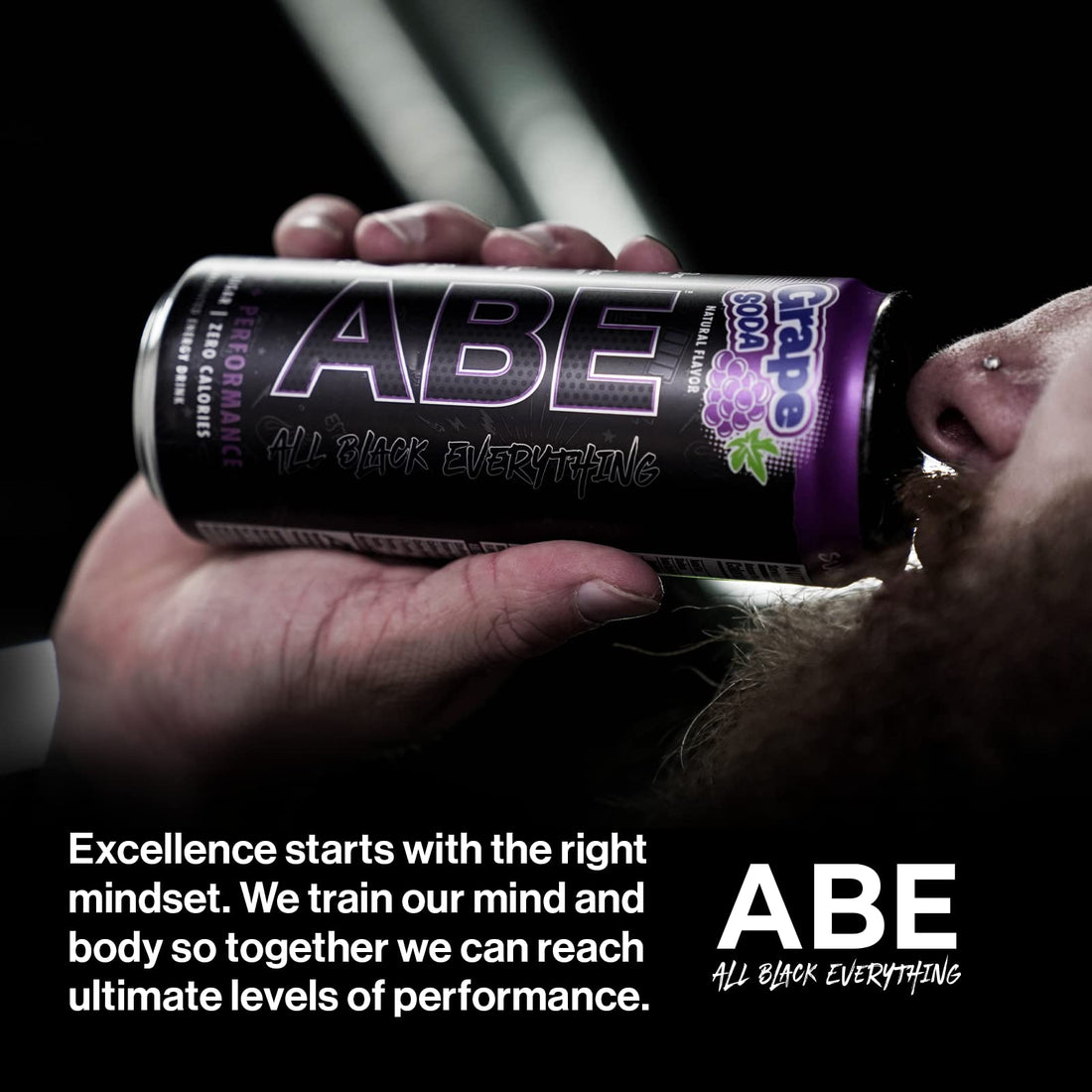 ABE Energy + Performance Sugar Free Energy Drink - All Black Everything Drink ABE all black everything uk supplements