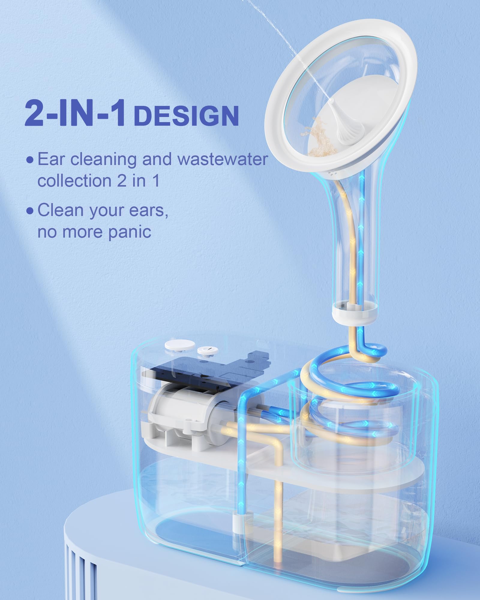 Water Powered Ear Cleaner, Ear Wax Removal Kit with Sewage System KAUGIC uk supplements