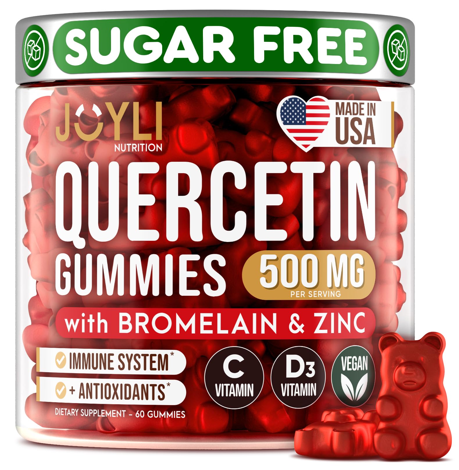 JOYLI Quercetin Gummies - Pure Quercetin with Bromelain Zinc Vitamin C & Vitamin D3 JOYLI Nutrition uk supplements