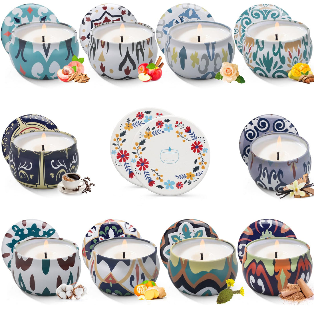 10 Pack Scented Candles Gifts, Aromatherapy Candles for Home Scented with 2 Coasters Yinuo Candle uk supplements