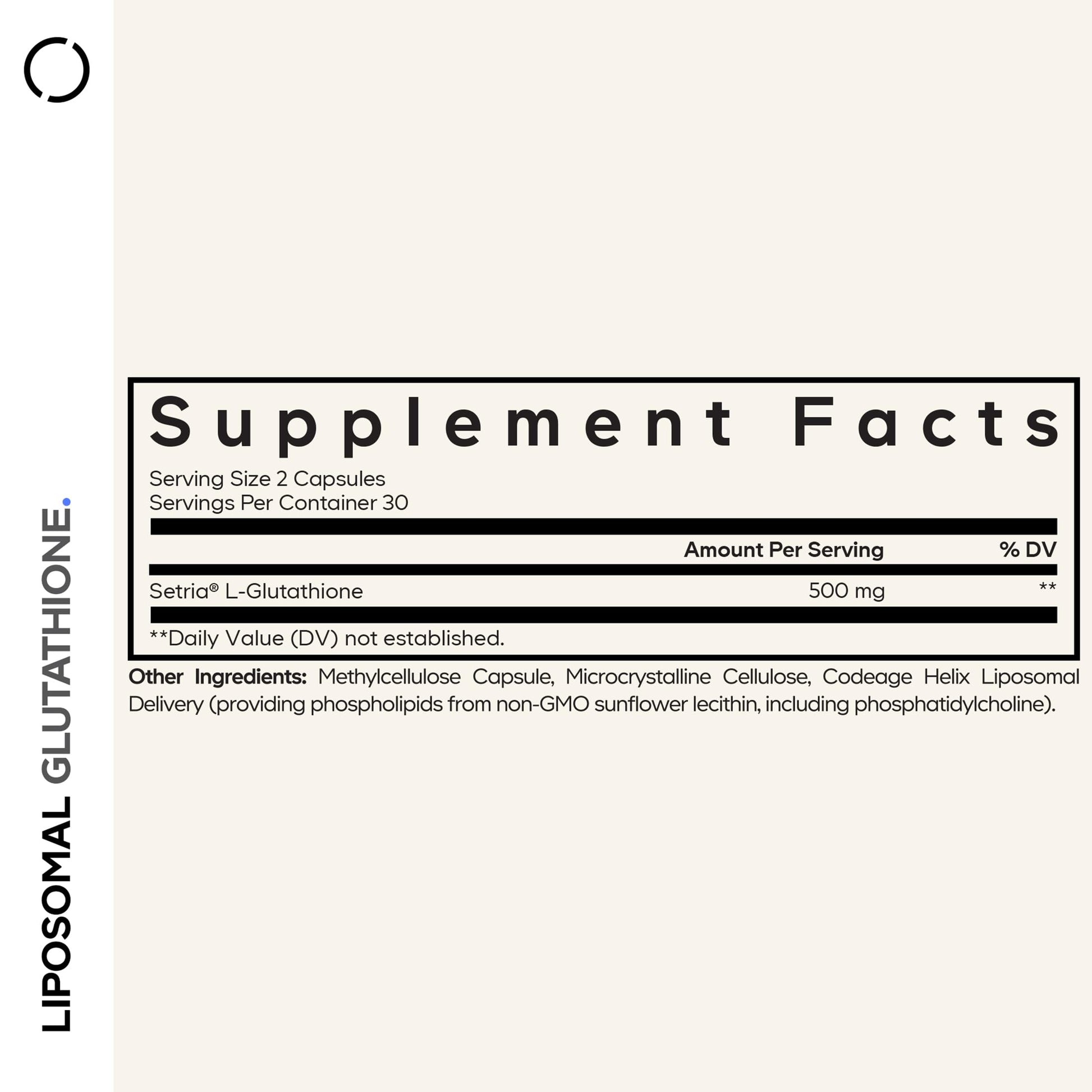 Codeage Liposomal Glutathione Supplement - Pure Reduced Setria L-Glutathione, Liposomal Delivery, Phospholipid Complex - Encapsulated Glutathione Powder Pills - Vegan, Non-GMO - 60 Capsules Codeage uk supplements