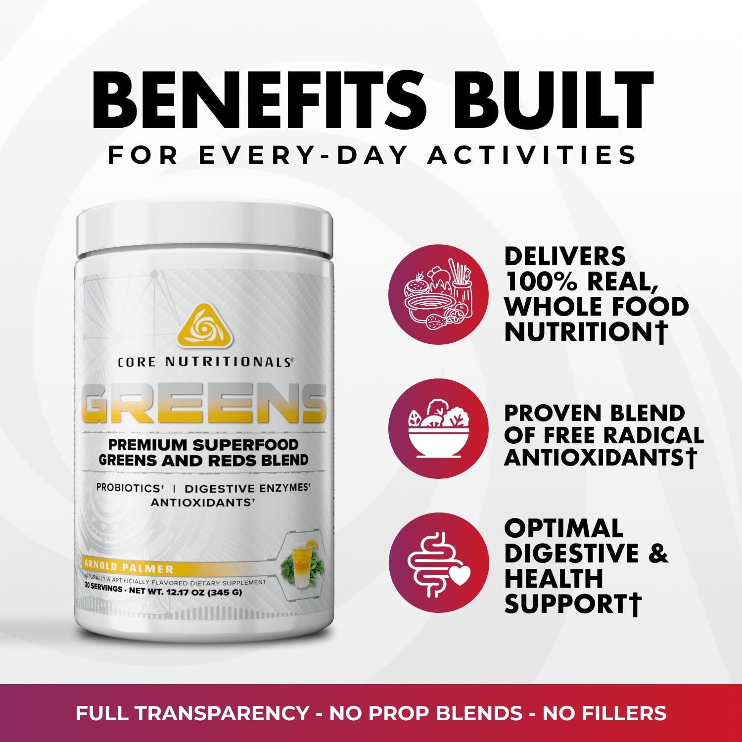 Core Nutritionals Greens | Premium Superfood Reds & Greens Blend | 5 Billion CFU Probiotics, Digestive Enzymes, & Antioxidants | 30 Servings (Berry Bliss) Core Nutritionals uk supplements