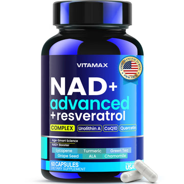 Liposomal NAD+ Supplement Extra Strength | Urolithin A, Resveratrol, CoQ10 - Women & Men - ALA, Green Tea, Quercetin, Lycopene | High Purity, Energy & Regeneration - Made in USA – 60ct Vitamax uk supplements