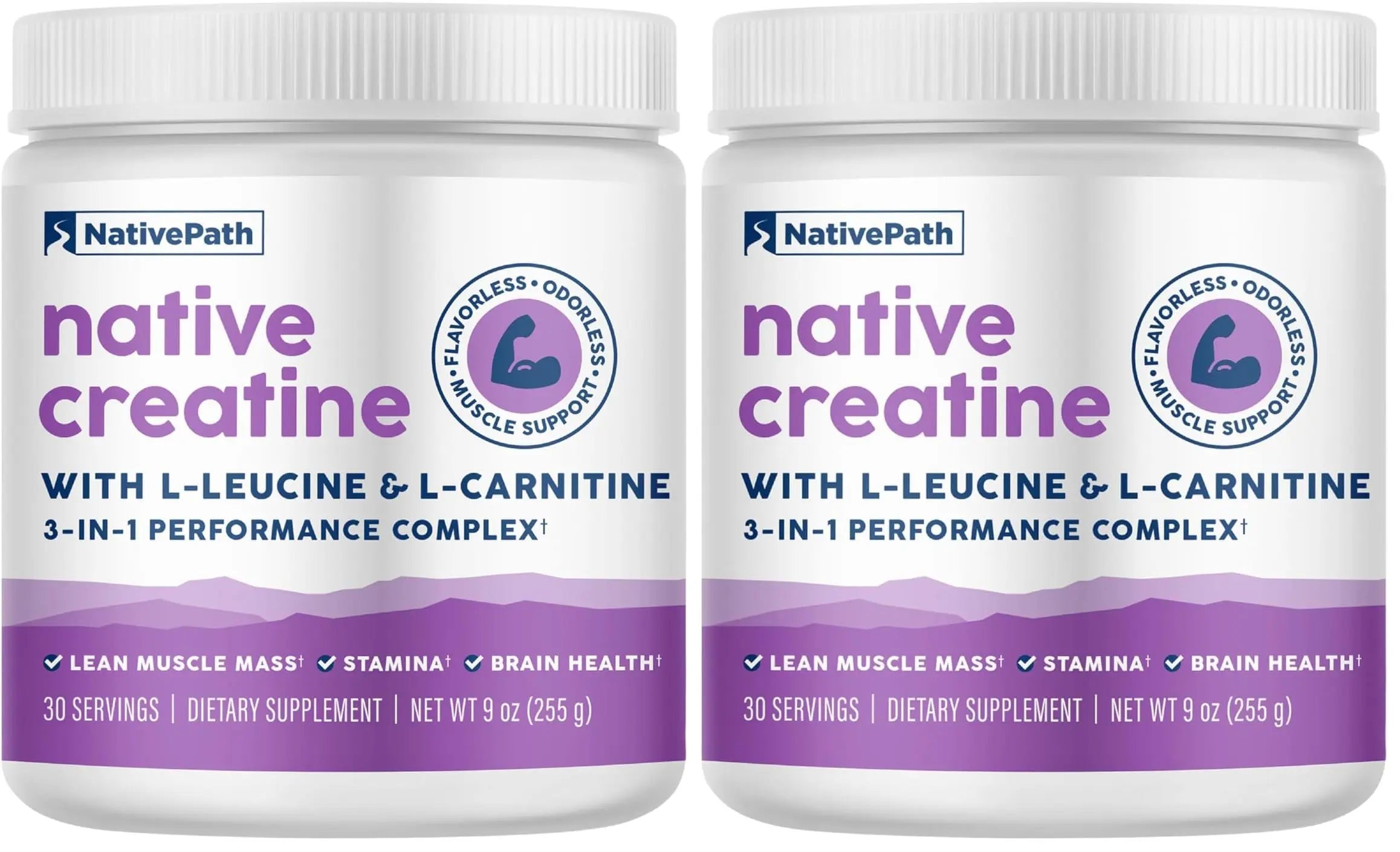 NativePath Creatine Monohydrate Powder with L-Leucine & L-Carnitine - Muscle Building Supplement for Men & Women - 30 Servings (Pack of 2) NativePath uk supplements
