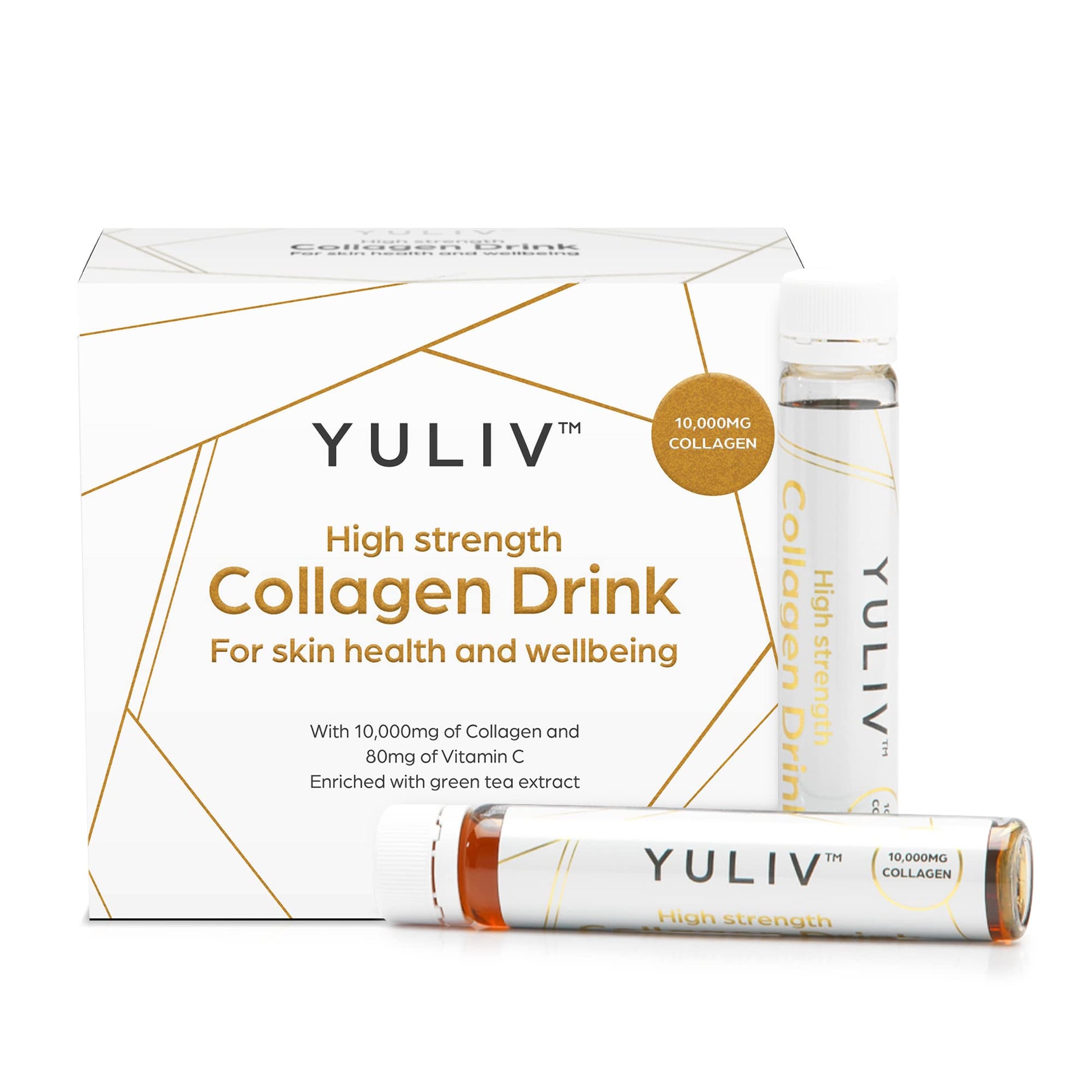 Yuliv High-Dosage Hydrolyzed Collagen Drink - Liquid Collagen Peptides (10000 mg) with Vitamin C for Hair, Skin, and Nails Yuliv uk supplements