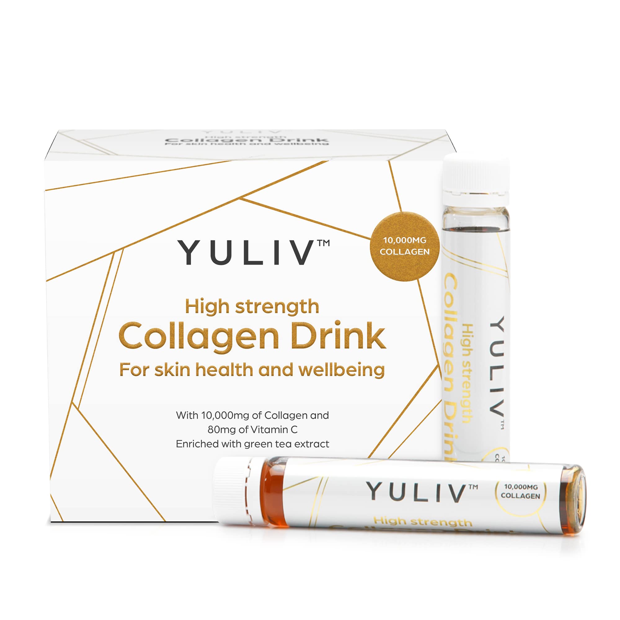 Yuliv High-Dosage Hydrolyzed Collagen Drink - Liquid Collagen Peptides (10000 mg) with Vitamin C for Hair, Skin, and Nails Yuliv uk supplements