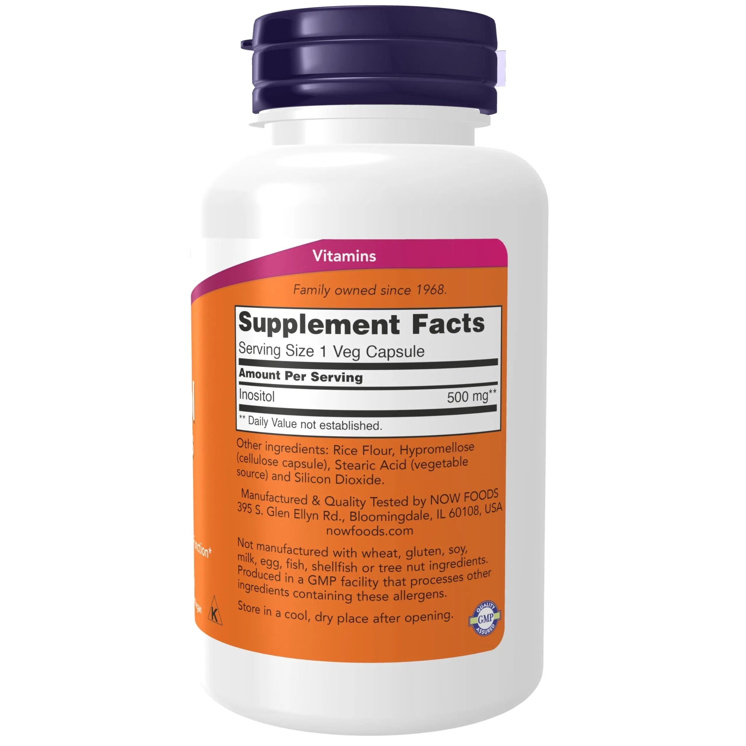 NOW Foods Foods Inositol 500mg,100 Capsules (Pack of 3) NOW Foods uk supplements