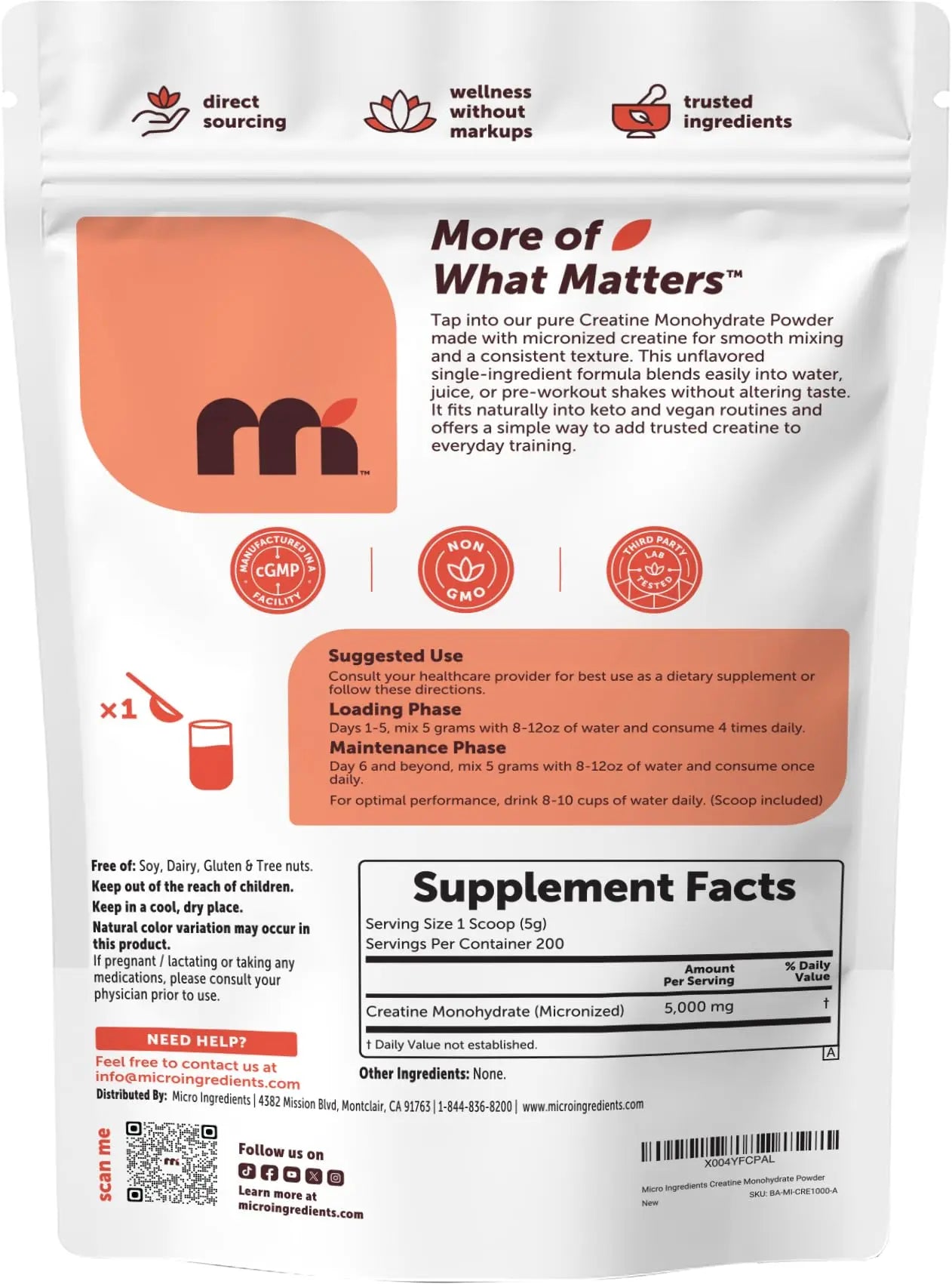Micro Ingredients Creatine Monohydrate Powder 1 kg (2.2 Lbs), 5000mg Per Serv, Micronized Creatine Powder, Unflavored, No Filler, Keto & Vegan, Easy Dissolve, Pre Workout for Women & Men* Micro Ingredients uk supplements