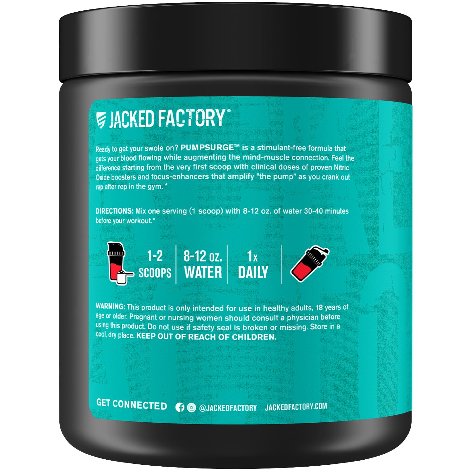 Jacked Factory Pumpsurge Caffeine Free Pre Workout for Men & Women - Booster & Stim Free Pre Workout - Intense Pumps, Enhanced Focus - 30 Servings, Cherry Limeade 8.83oz Jacked Factory uk supplements