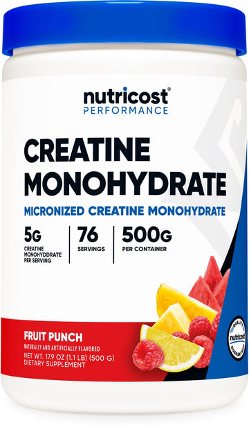 Nutricost Creatine Monohydrate Powder (Fruit Punch, 500 Gram) Nutricost uk supplements