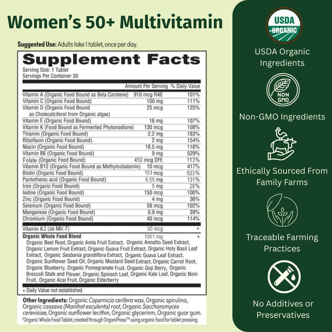 EarthFirst Organic Women's & Men's 50+ Once Daily Multi Bundle,19 Vitamins from Herbs & Superfoods, 30 Count EarthFirst Organic uk supplements