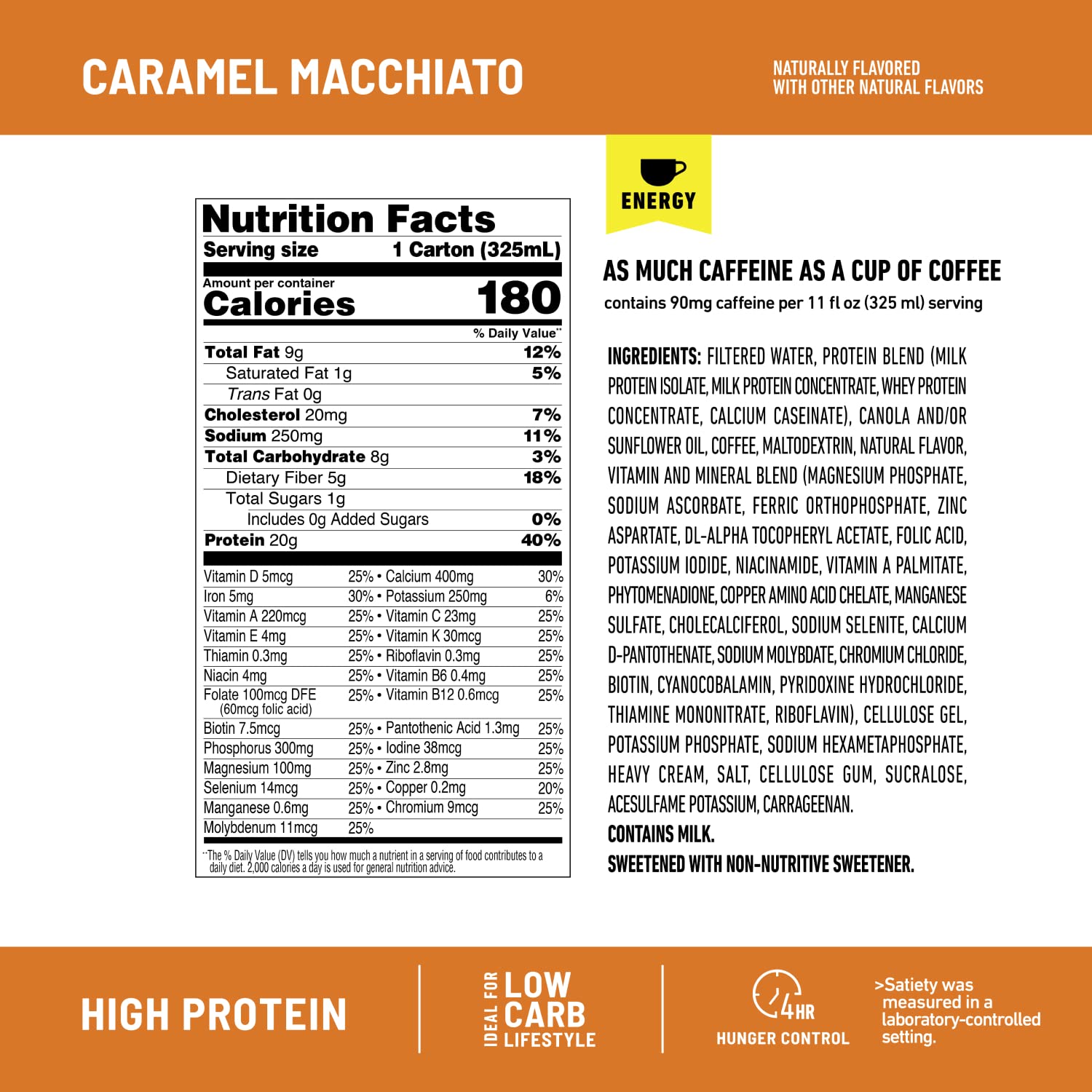 SlimFast Protein Shake with Caffeine, Caramel Macchiato- 20g Protein SlimFast uk supplements