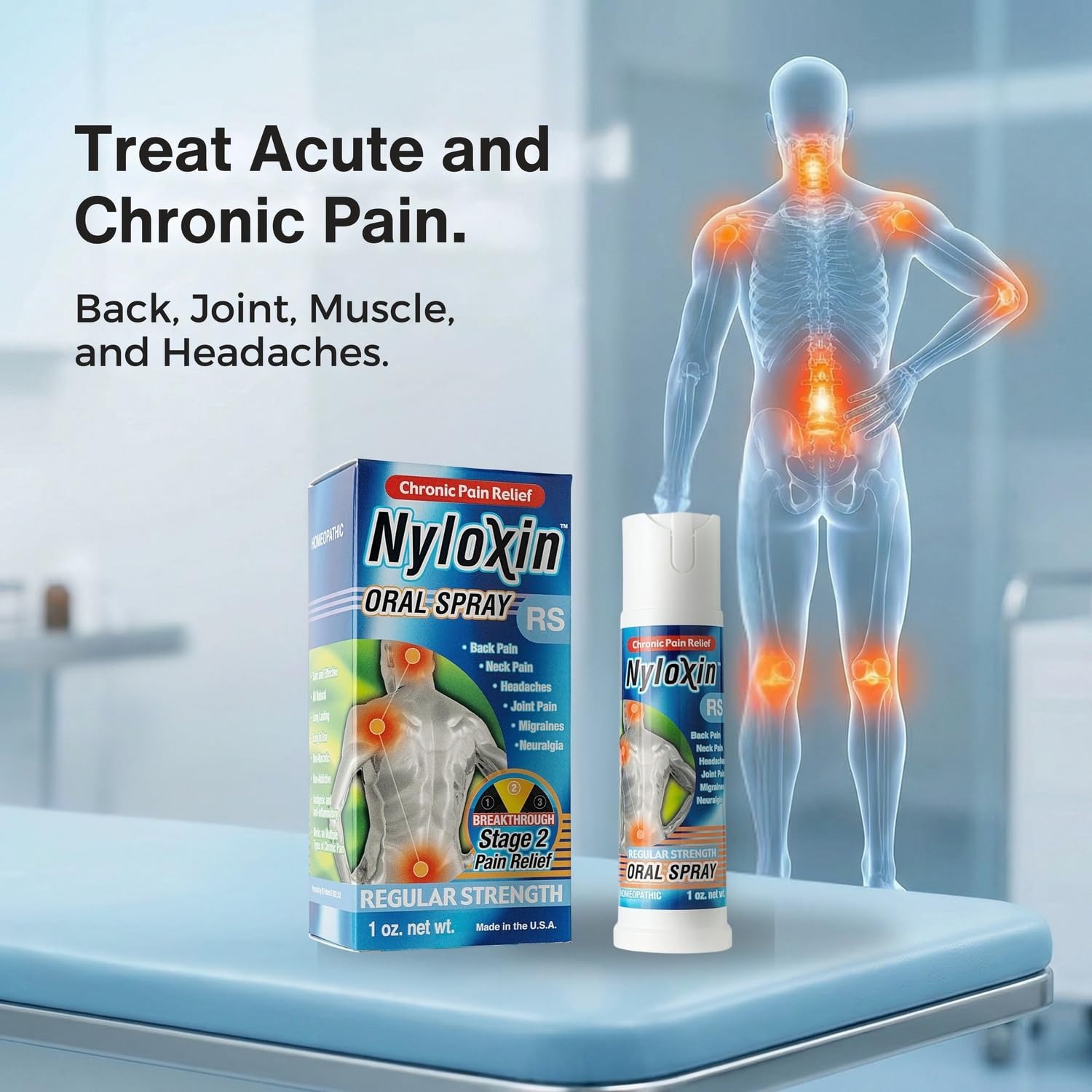 Nyloxin Oral Spray Arthritis Pain Relief, Professional Grade Pain Reliever for Back, Nerve, Knee, Foot, Muscle and Joint Pain Relief and Neuropathy Support (1 oz) (Orange Flavor) Nyloxin uk supplements