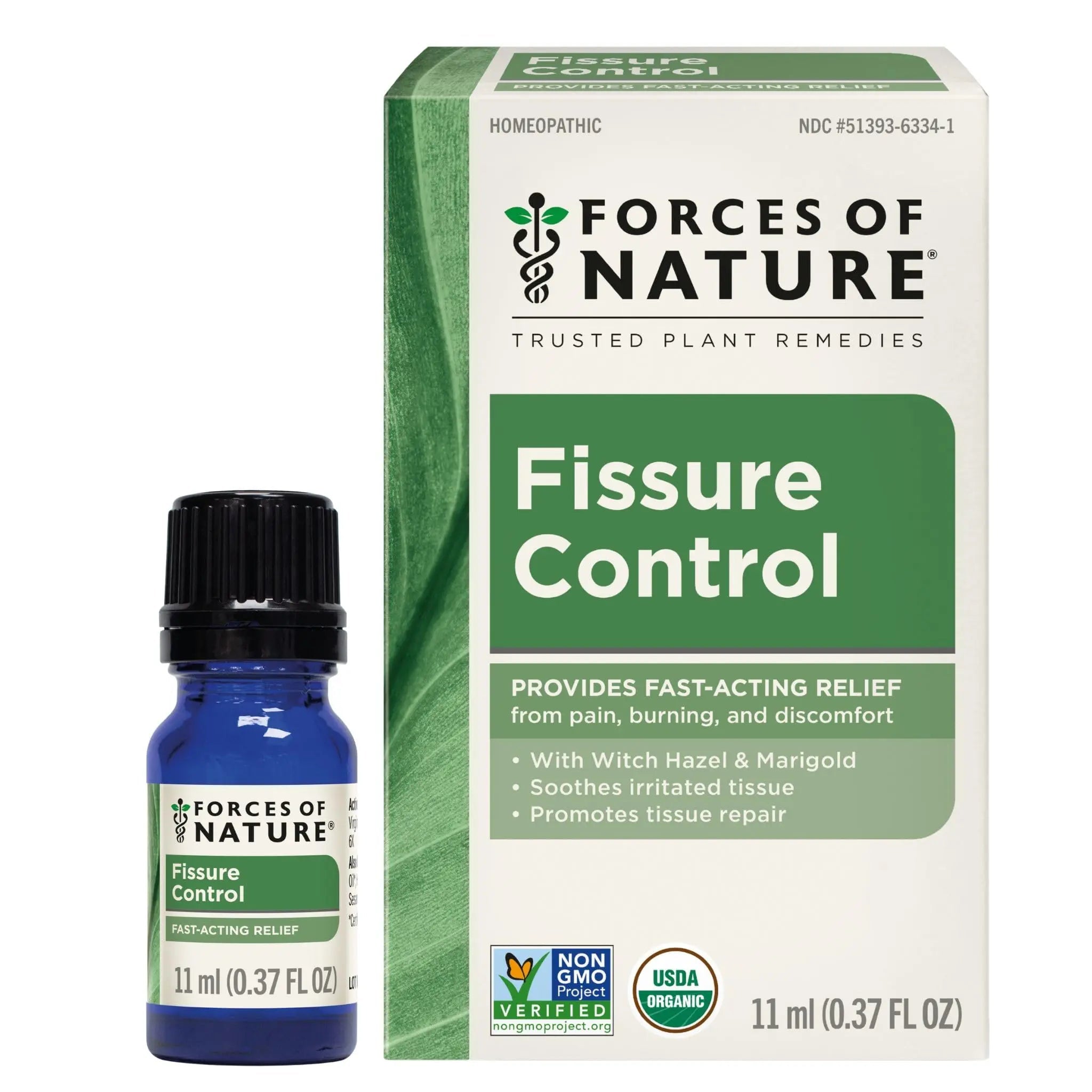 Forces of Nature Fissure Control, Organic Homeopathic Treatment with Witch Hazel for Anal Fissures, Hemorrhoid Related Irritation & Discomfort, Fast, Natural Topical Relief, 0.37 FL OZ Forces of Nature uk supplements