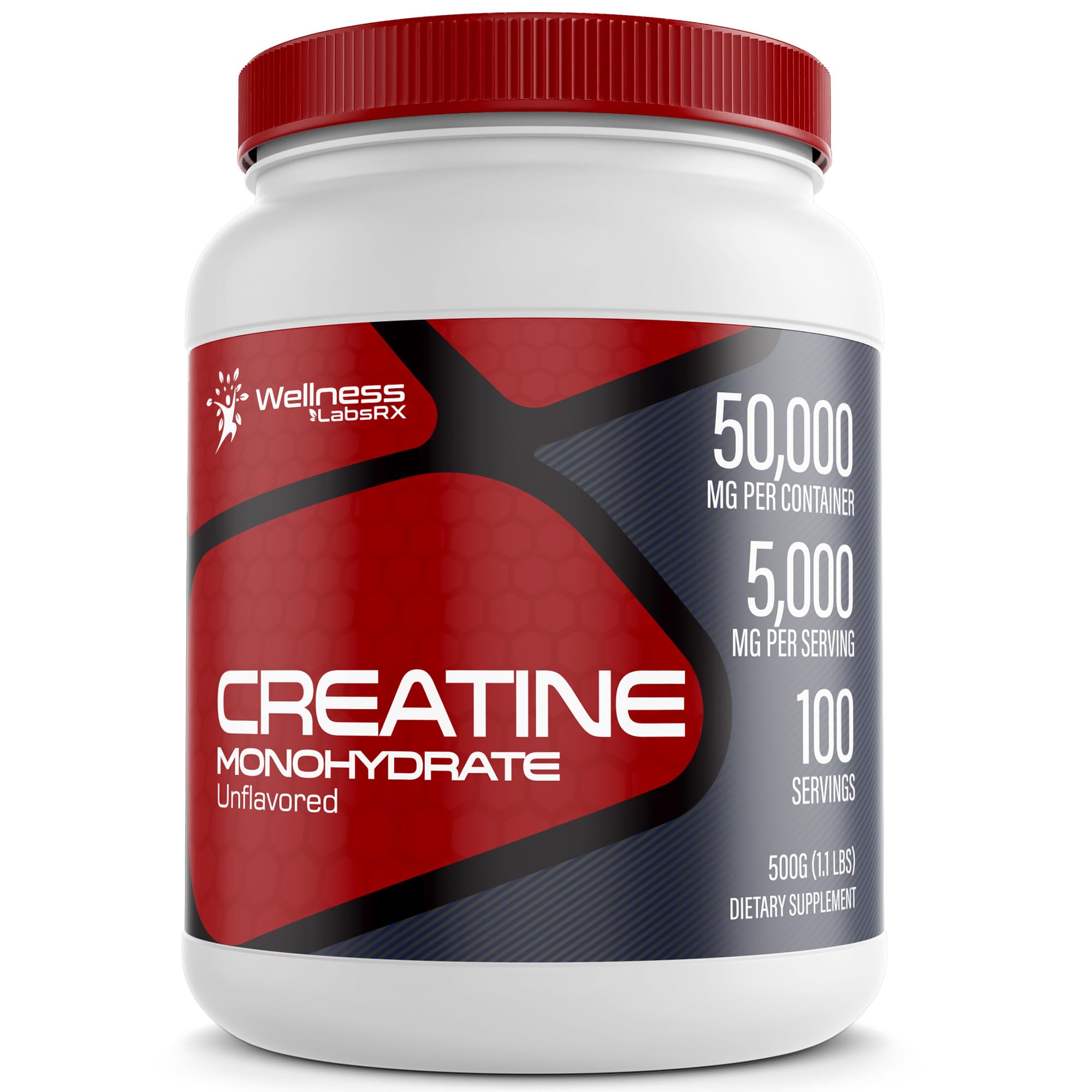 Creatine Monohydrate Powder - 5000mg Micronized for Muscle Growth, Enhanced WELLNESS LABSRX uk supplements