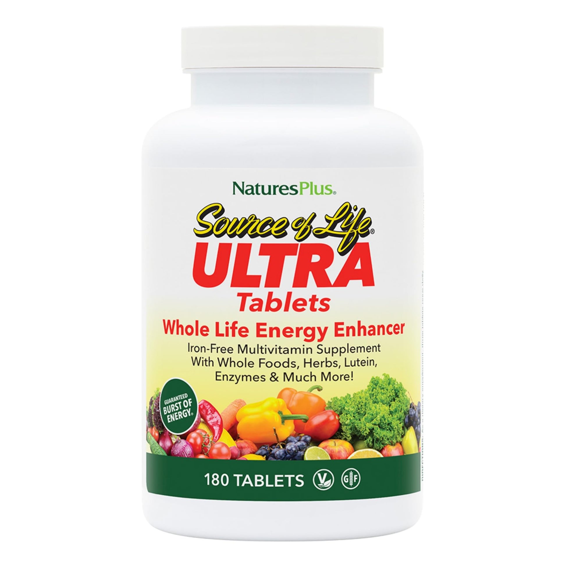 NaturesPlus Ultra Source of Life No-Iron Multivitamin - 180 Tablets - Supports Immune Health, Energy & Overall Well-Being - with Lutein & Vitamin D3 - Vegetarian & Gluten Free - 60 Servings NaturesPlus uk supplements