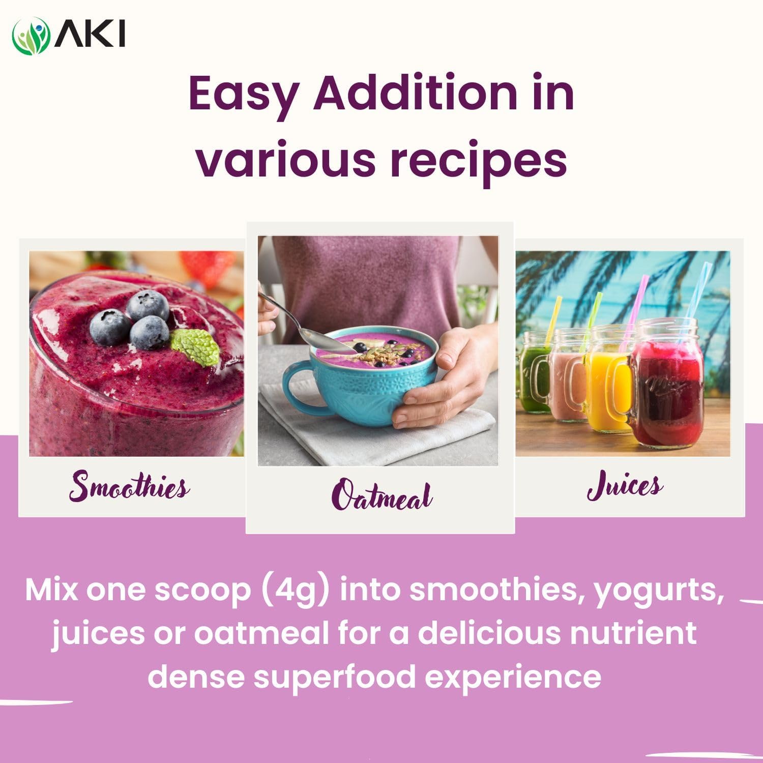 AKI Maqui Berry Extract Powder – Wild Harvested from Patagonia, High in Anthocyanins & Polyphenols, Freeze-Dried Superfruit for Smoothies, Non-GMO, Vegan, 150g/ 5.3 oz AKI ORGANIC uk supplements