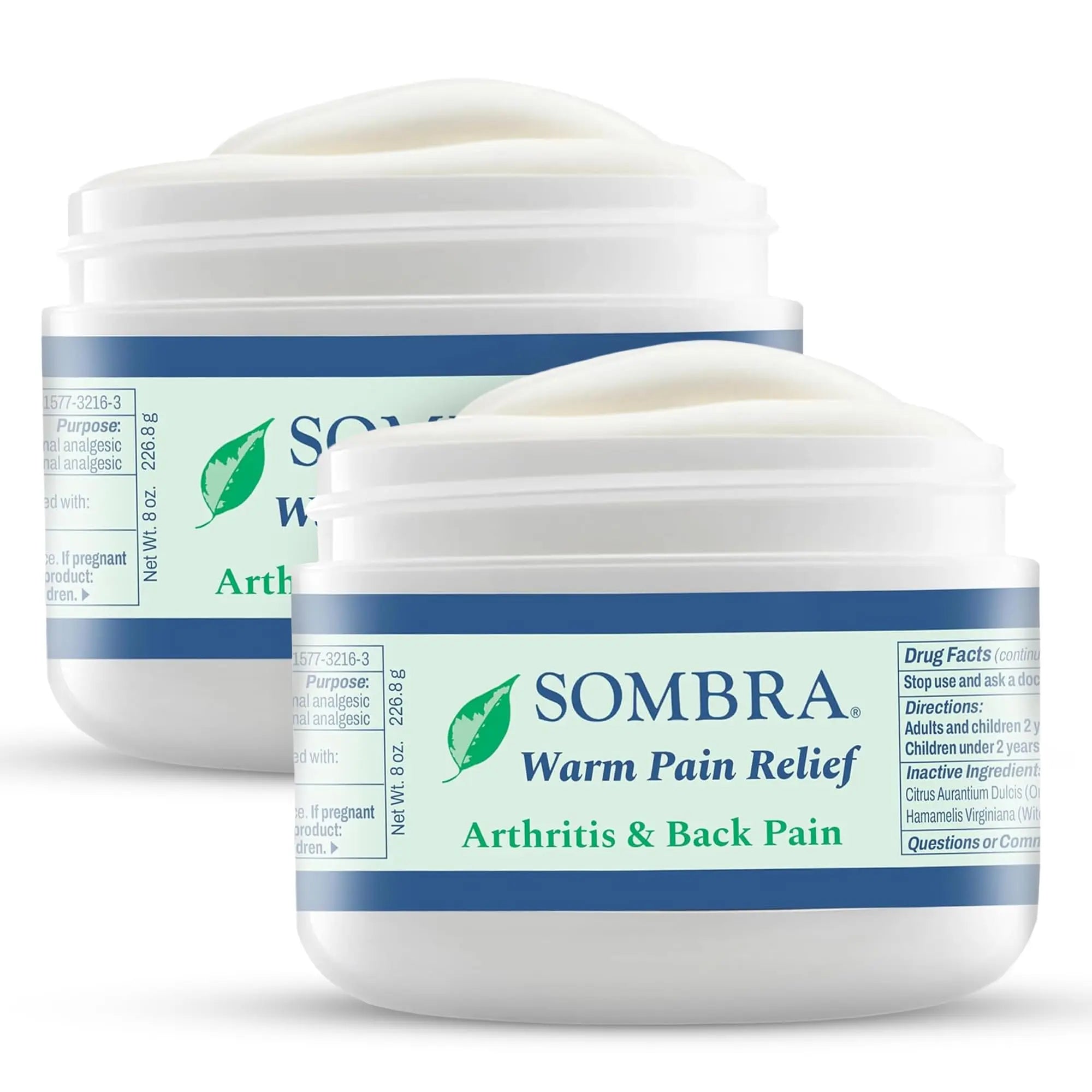 Sombra Warm Pain Relief Gel, Warm Relief for Arthritis and Chronic Pain Pre-Workout Muscle Rub Vegan Formula Free of Artificial Fragrances, Dyes, NSAIDs, Wax, Petroleum, Alcohol - 8oz (2 Pack) Sombra uk supplements