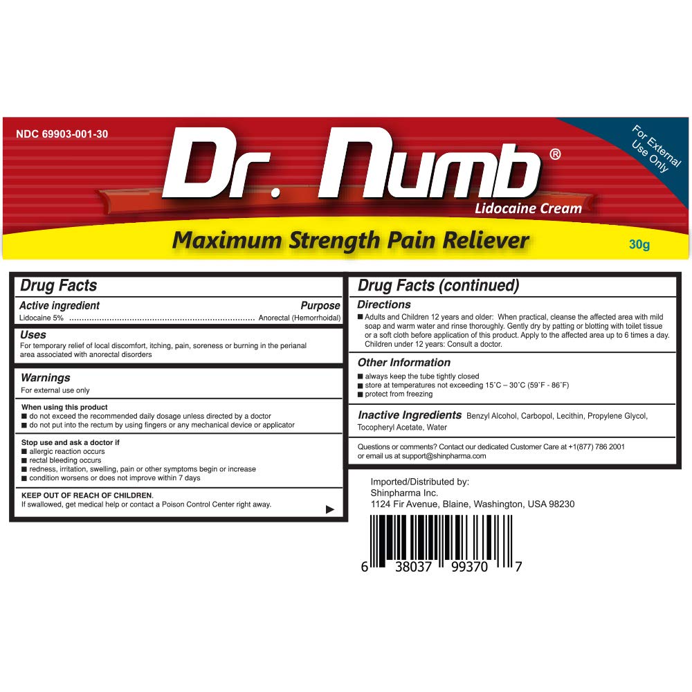 Dr. Numb 5% Lidocaine Numbing Cream, Fast-Acting Maximum Strength Topical Anesthetic Pain Relief Burn Itch Numb Cream with Vitamin E for Hemorrhoid Treatment, Local and Anorectal Uses - 30g 4 Pack Dr. Numb uk supplements