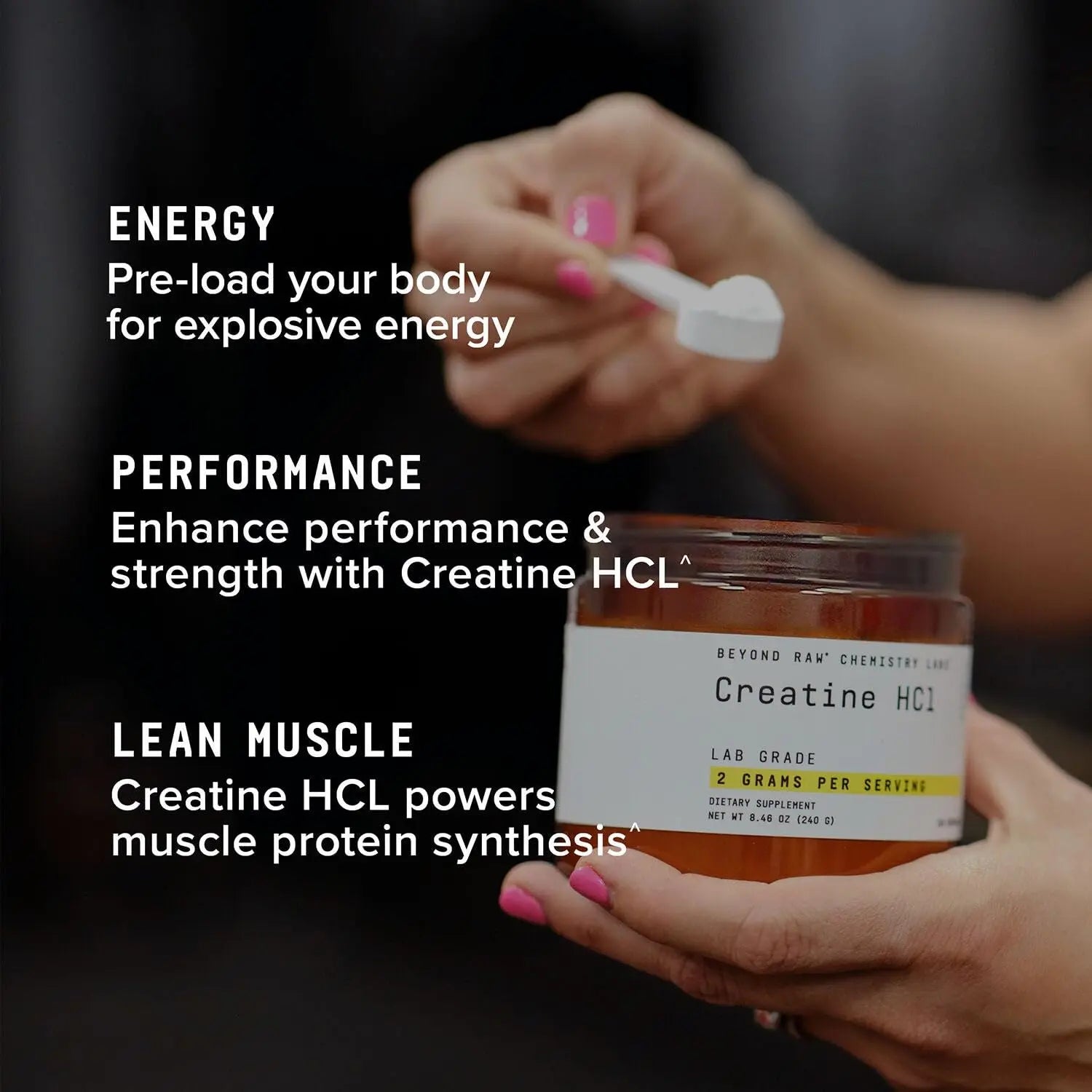 BEYOND RAW Creatine HCl Powder, Science Backed, Lab Grade, Creatine for Women & Men, Muscle Strength, Energy Production, Athletic Performance, Cognitive Support, BEYOND RAW uk supplements