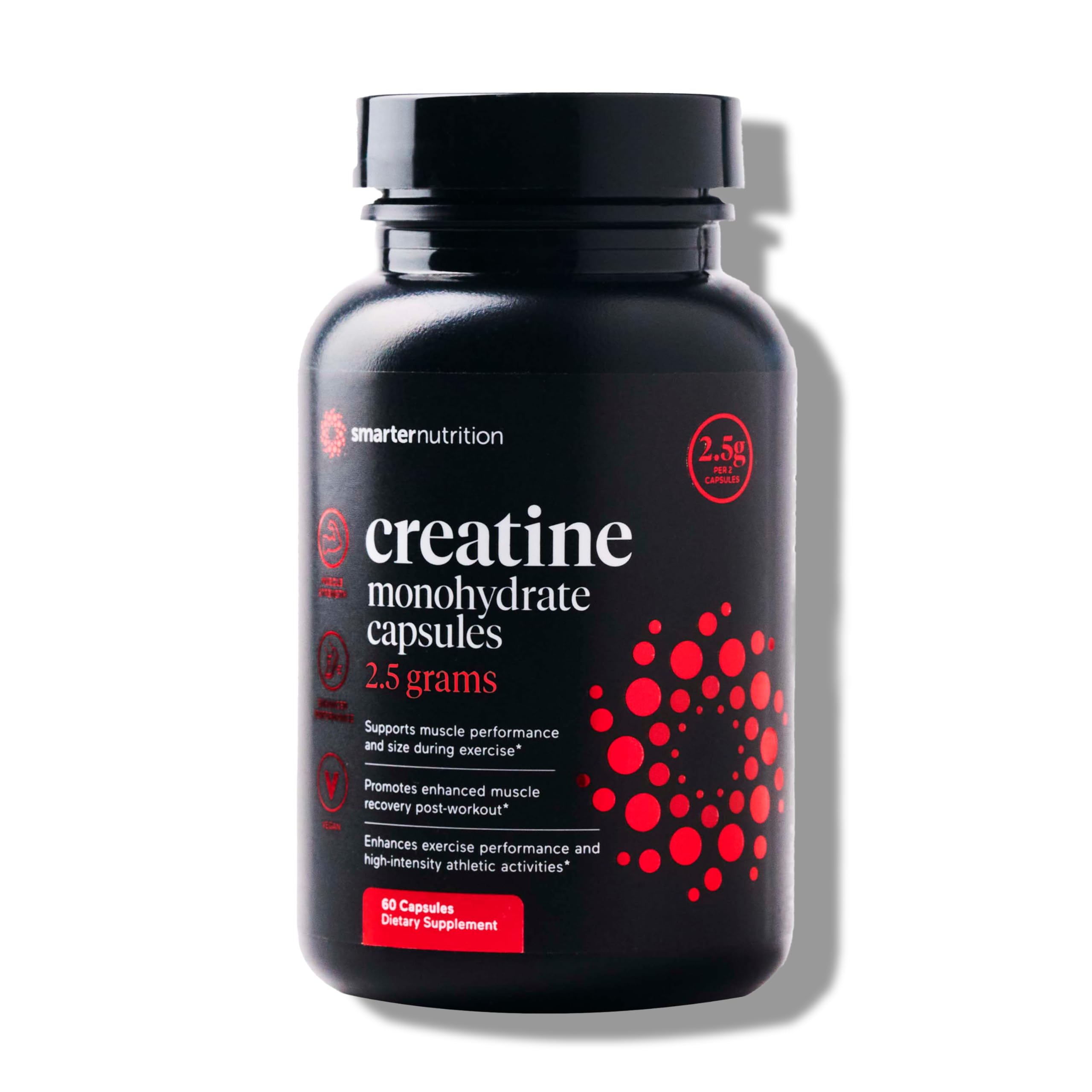 SMARTERNUTRITION Creatine Monohydrate Pills with 2500mg (2.5g) Per Serving, Vegan Capsules - Pre & Post Workout Recovery Support, Promotes Muscle Mass &. Endurance - 60 Count[30-Day Supply] SMARTERNUTRITION uk supplements
