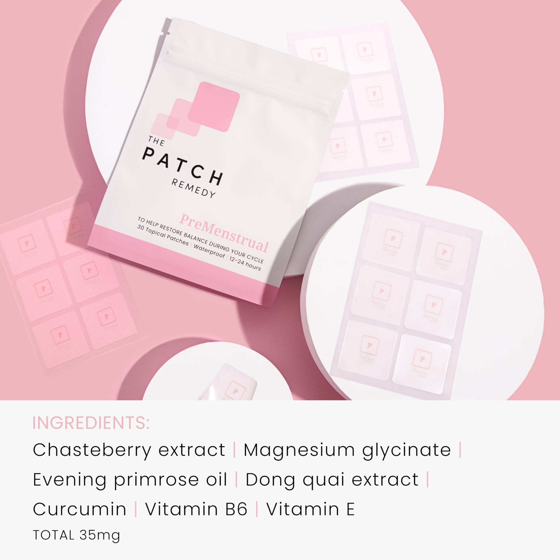 The Patch Remedy Period Patch & Iron Patches Kit - 30 PMS Menstrual Patches for Women with Vitex Chasteberry, Magnesium, Evening Primrose Oil, Dong Quai Extract, Curcumin, Vitamin B6 & E, Iron The Patch Remedy uk supplements