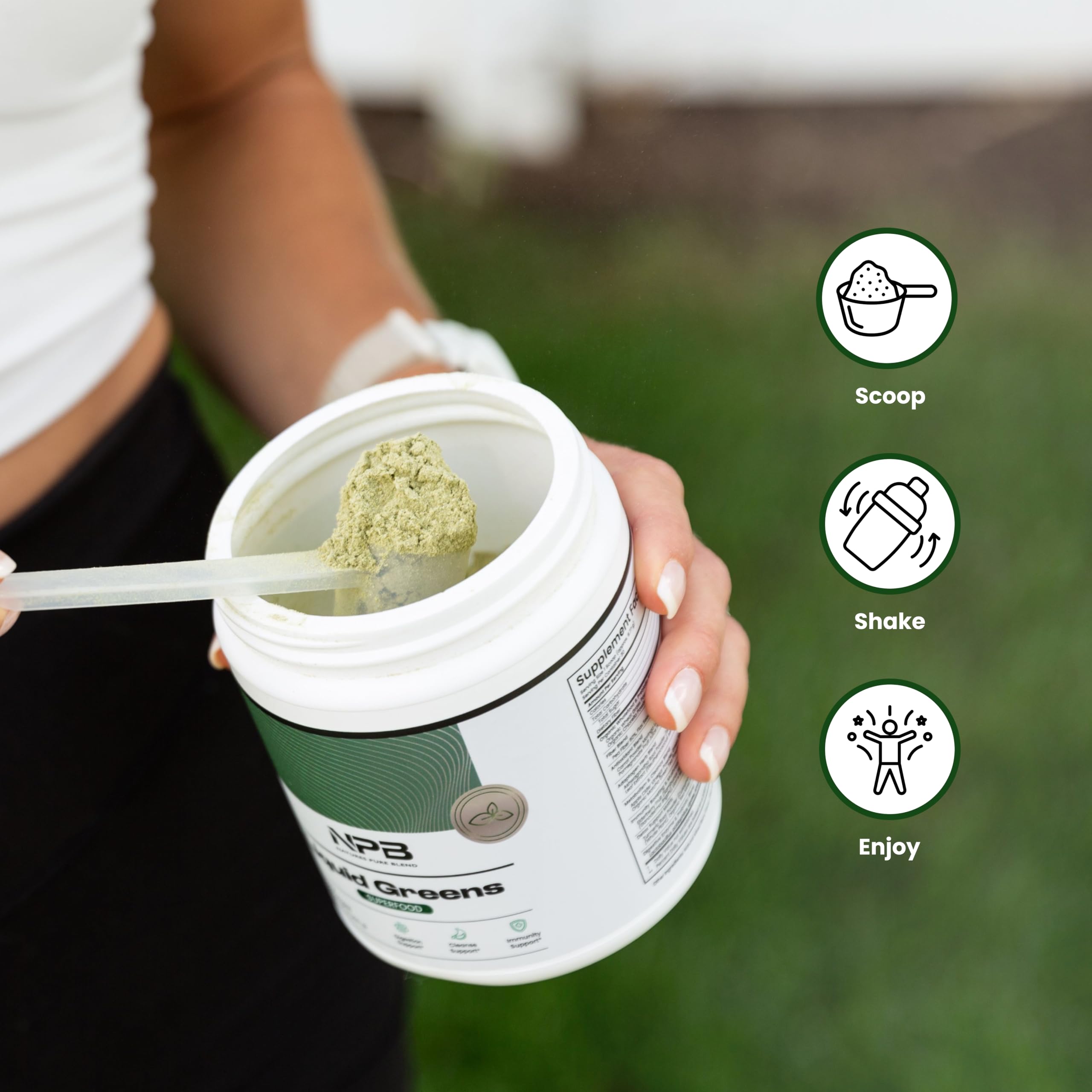 Nature's Pure Blend Super Greens Powder – Organic Greens Superfood Powder Supplements for Green Juice & Smoothie – Probiotic - Drink Mix for Energy Wellness and Digestion (Matcha Flavor, 30 Servings) Nature's Pure Blend uk supplements