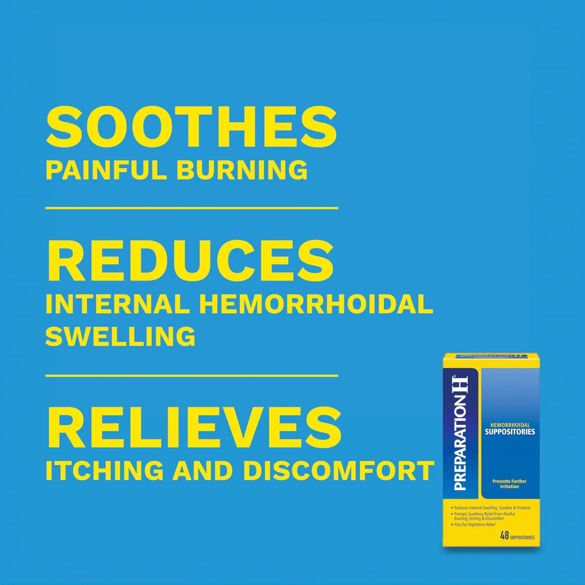 PREPARATION H Hemorrhoid Symptom Treatment Suppositories, Burning, Itching and Discomfort Relief (48 Count) Preparation H uk supplements