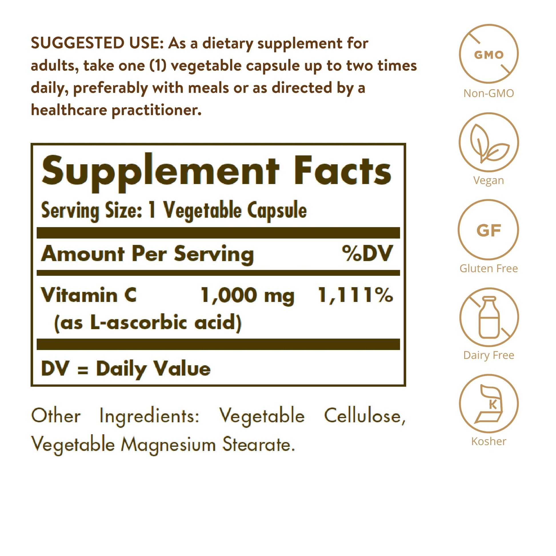 Solgar Vitamin C 1000mg - Healthy Immune System - Helps Fight Free Radicals - Vegan SOLGAR uk supplements