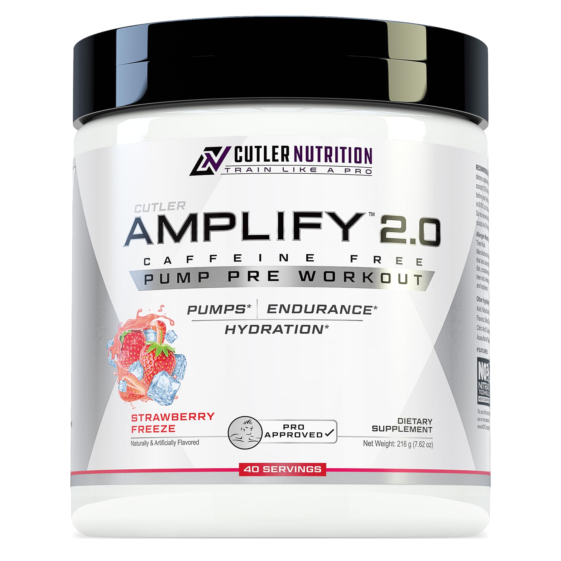 Cutler Nutrition Amplify Pump Pre Workout Caffeine Free Nitric Oxide Booster containing Arginine and Citrulline Pre-Workout for Maximum Pumps Flavor Strawberry Cutler Nutrition uk supplements
