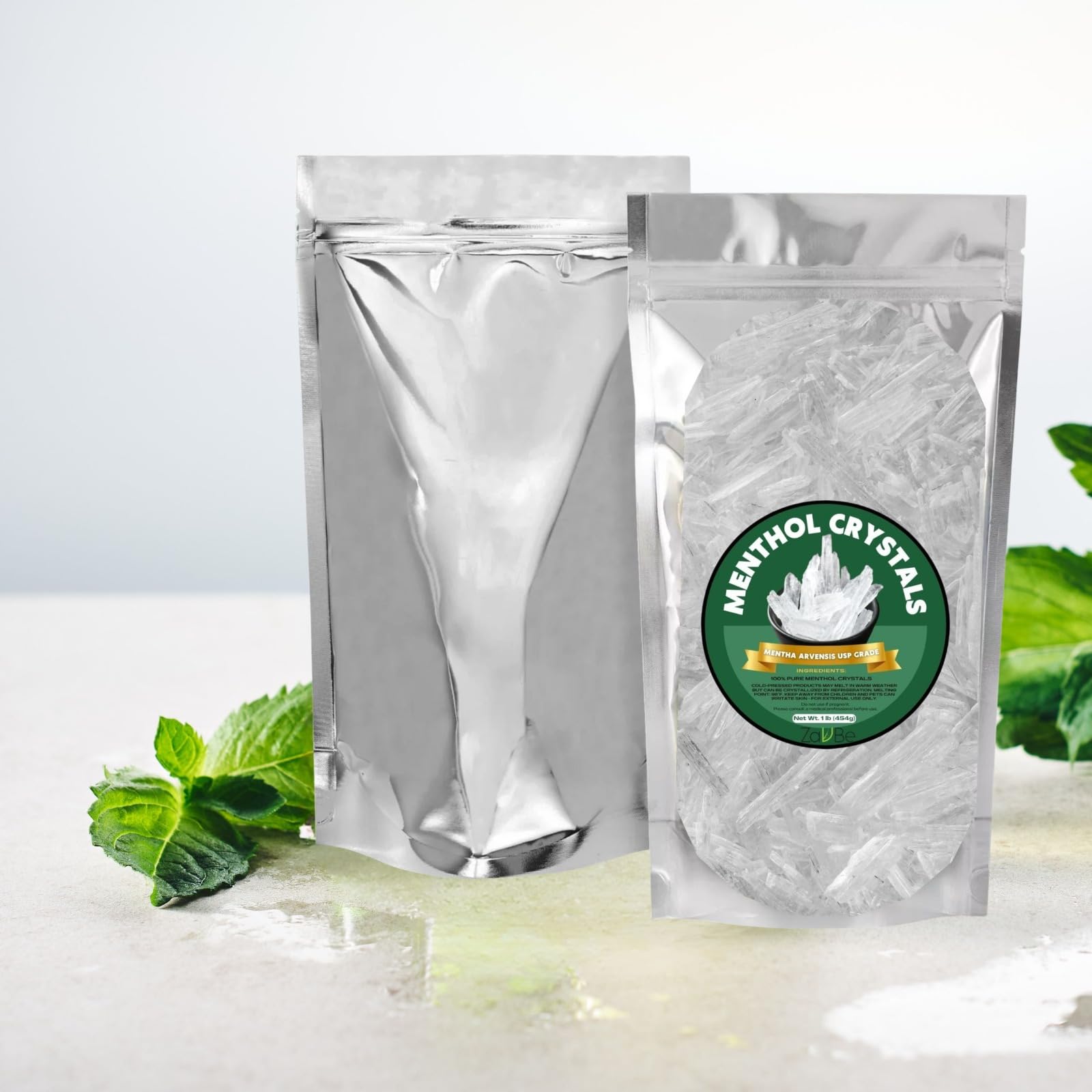 ZAVBE 1LB Menthol Crystal Mentha Arvensis Pure Natural in Resealable Bag USP Food Grade ZAVBE uk supplements