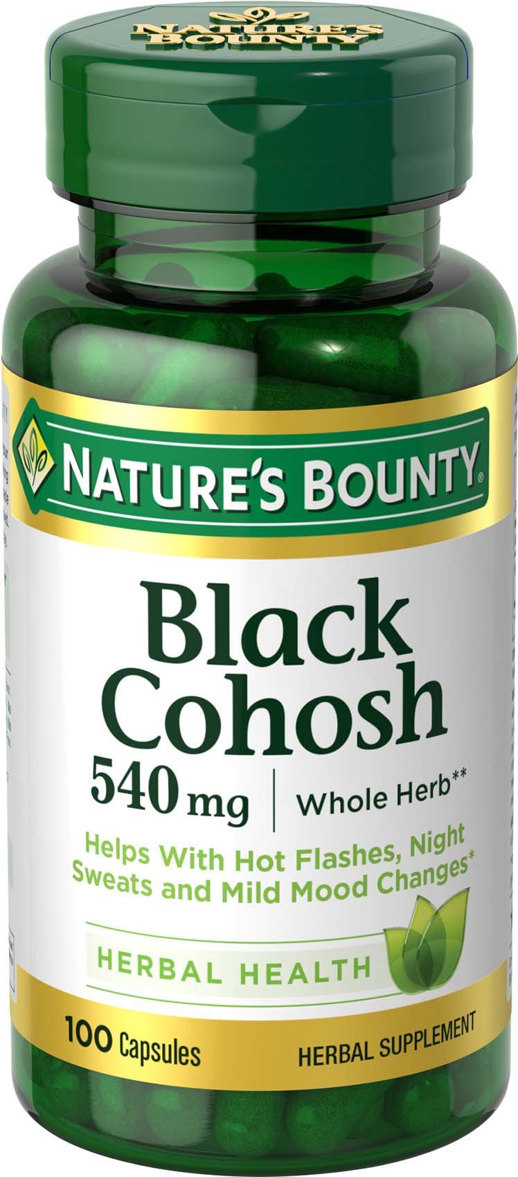 Nature's Bounty Black Cohosh Root Pills and Herbal Health Supplement, Natural Menopausal Support, 540 mg, 100 Capsules Nature's Bounty uk supplements