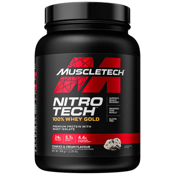 MuscleTech NitroTech 100% Whey Gold Protein Powder, Build Muscle Mass, Whey Isolate Protein Powder Muscletech uk supplements