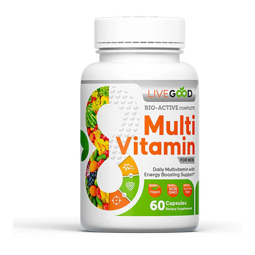 LiveGood Bio-Active Complete Multivitamin for Men, Daily Men’s Multi with 24 Essential Vitamins and Minerals for Energy, Immunity LIVEGOOD uk supplements