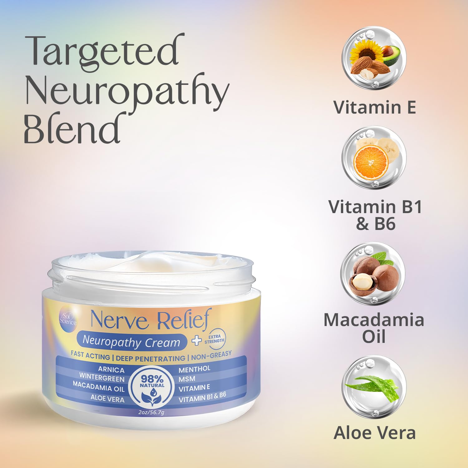 PURPLE CANYON Nerve Pain Relief Cream for Neuropathy – for Feet & Legs | MSM, Arnica, Alpha Lipoic Acid | Fast-Absorbing, Non-Greasy Formula | 2 oz PURPLE CANYON uk supplements