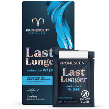 Promescent Delay Wipes Sexual Enhancer for Men to Last Longer in Bed, Extended Climax Control with Benzocaine for Male Genital Desensitizing - Increase Duration, Performance, and Stamina (21 Count) Promescent uk supplements