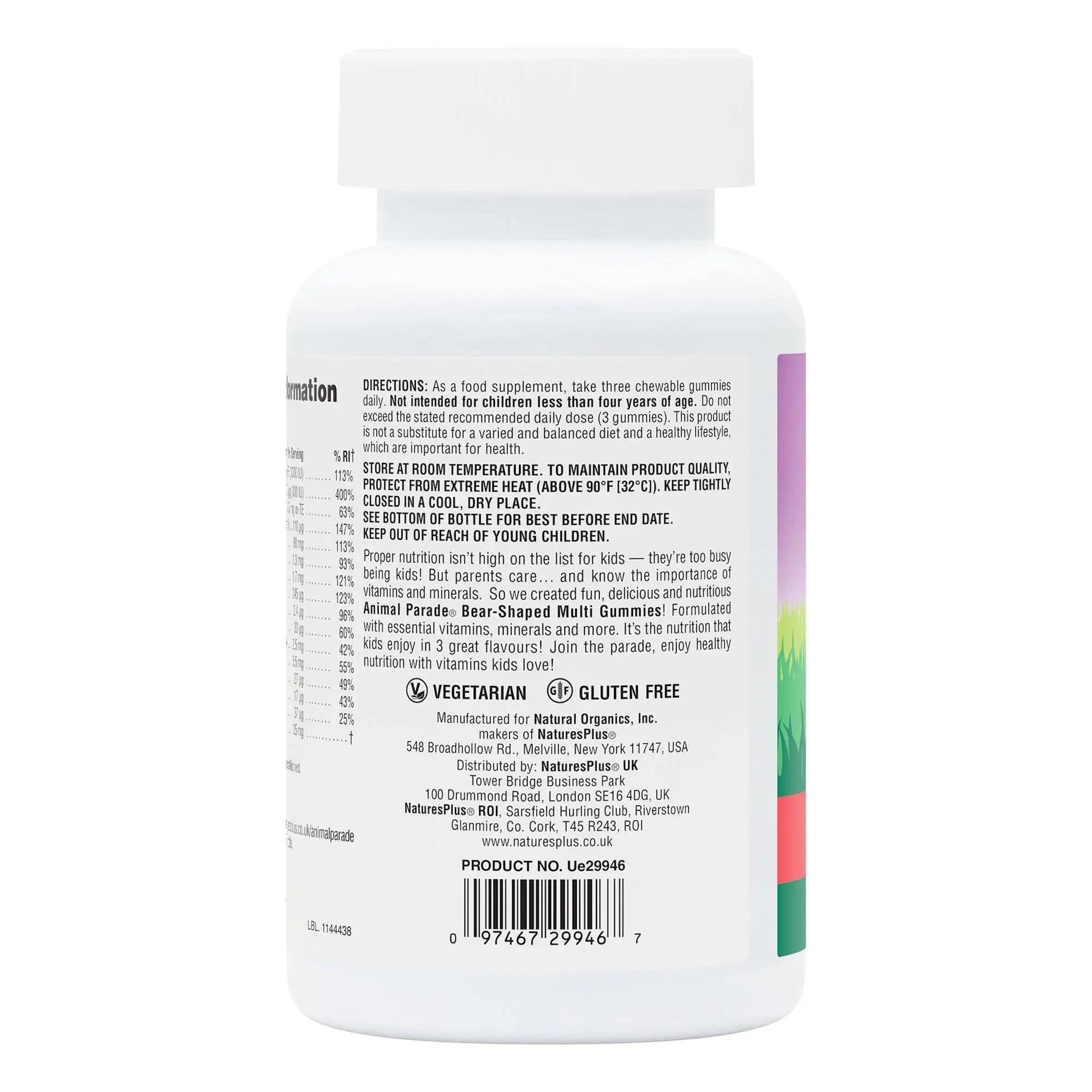 NaturesPlus Animal Parade Multivitamin Children's Gummies - 90 Count - Assorted Cherry, Grape & Orange Flavors NaturesPlus uk supplements
