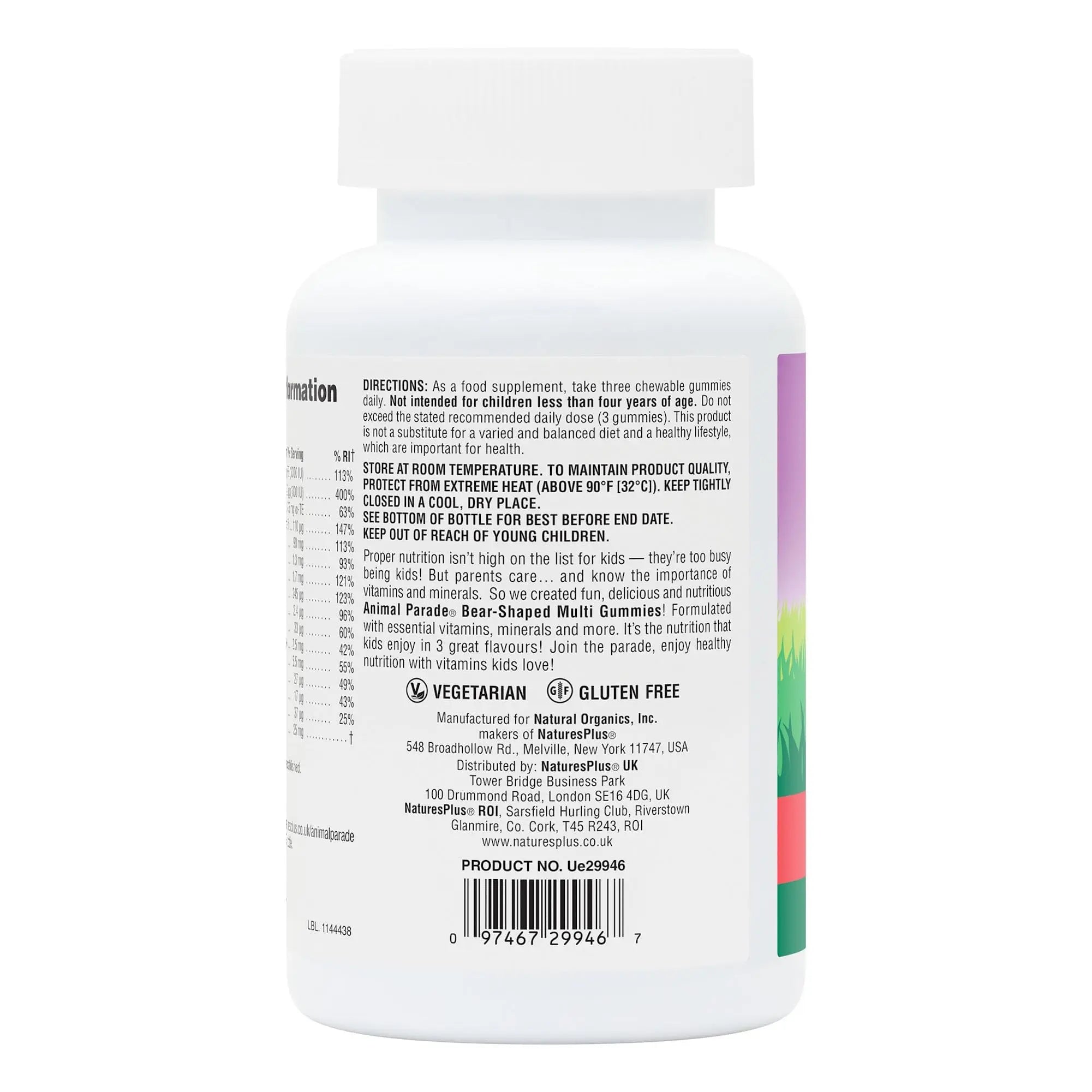 NaturesPlus Animal Parade Multivitamin Children's Gummies - 90 Count - Assorted Cherry, Grape & Orange Flavors NaturesPlus uk supplements