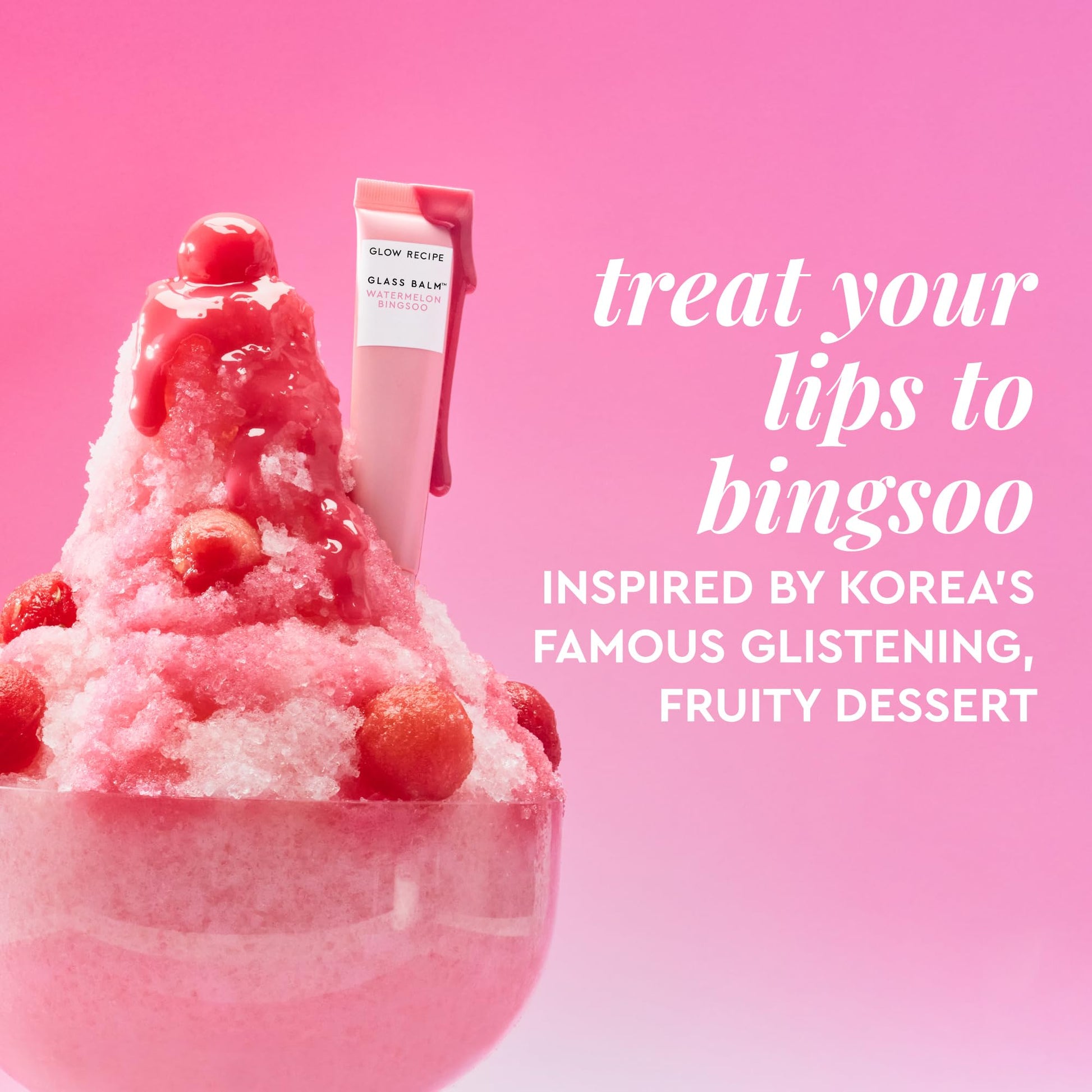 Glow Recipe Glass Balm Lip Treatment - 12Hr Hydrating Lip Balm & Moisturizer with Hyaluronic Acid to Smooth, Plump & Protect from Dryness - Sheer Soft Pink Tint, Watermelon Bingsoo (15 ml) Glow Recipe uk supplements