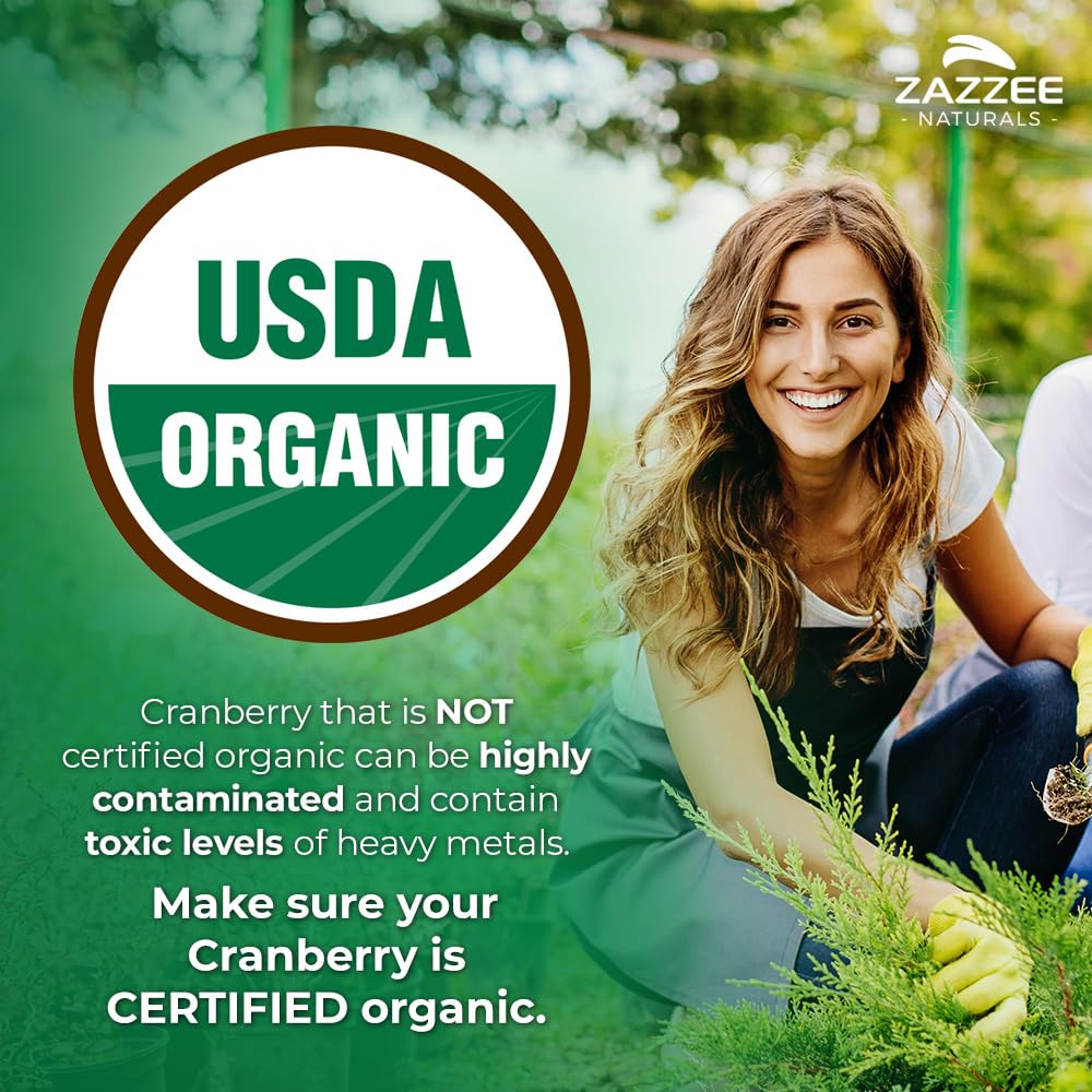 Zazzee USDA Organic Cranberry 25:1 Extract, 12,500 mg Strength, 100 Vegan Capsules Zazzee uk supplements