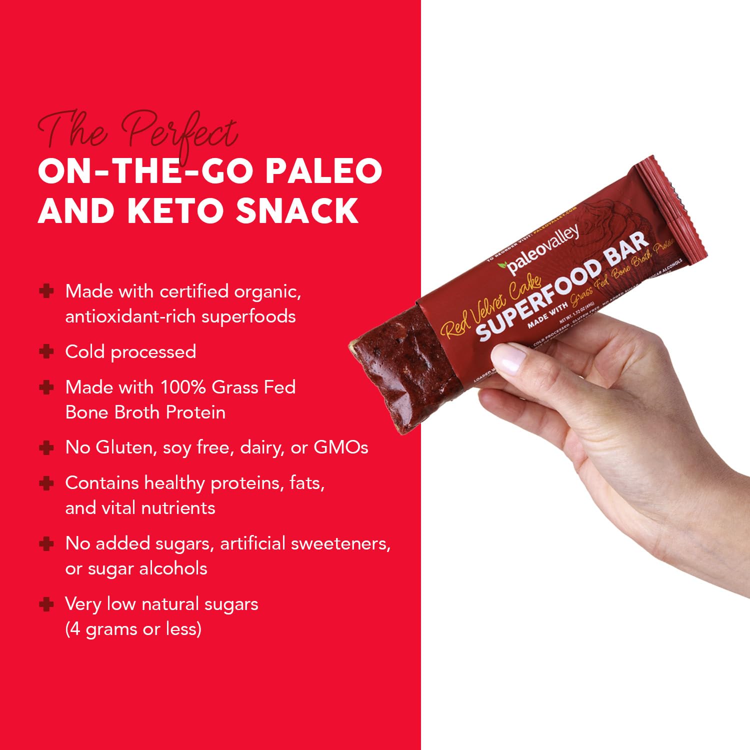 Paleovalley Superfood Bars – Red Velvet– 10 Pack – 9g Protein per Bar – Gluten-Free, Grain-Free, Paleo, Non-GMO – On-the-Go Snack Paleovalley uk supplements