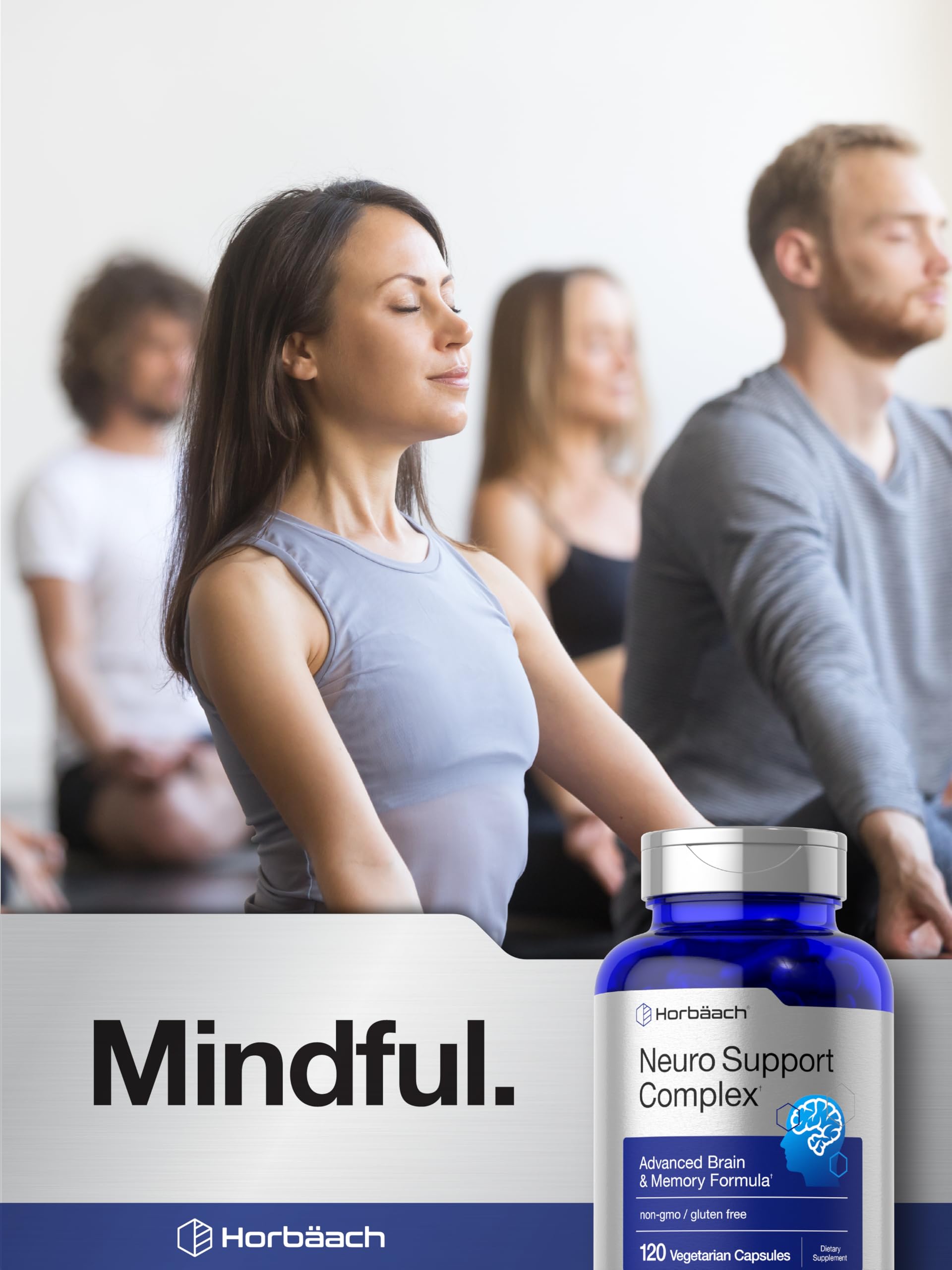 Horbäach Brain Supplement | 120 Capsules | with Phosphatidylserine & DMAE | Advanced Formula for Memory, Focus, Clarity | Vegetarian & Gluten Free | Neuro Support Horbäach uk supplements