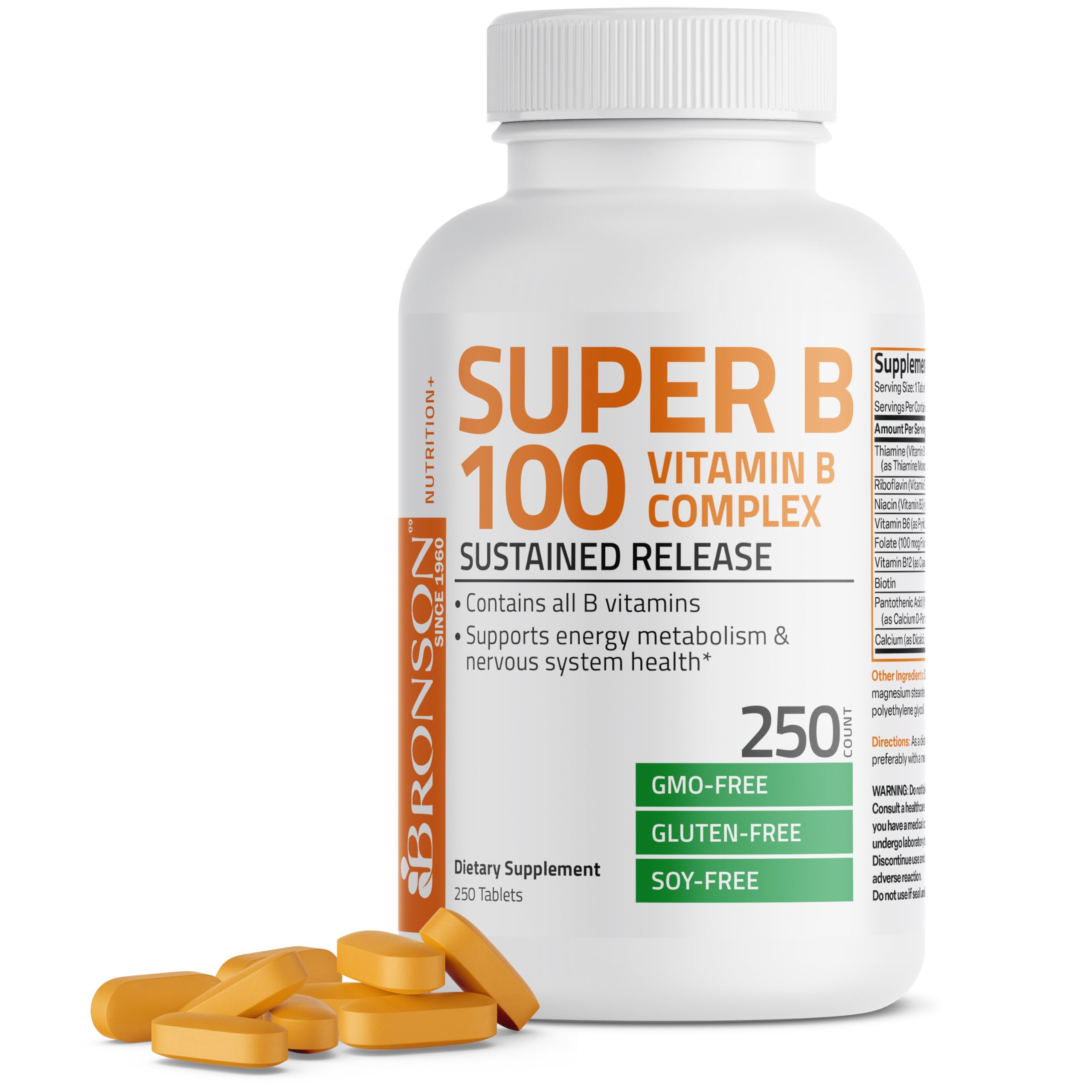 Bronson Super B 100 Vitamin B Complex Sustained Release Contains All B Vitamins Bronson uk supplements