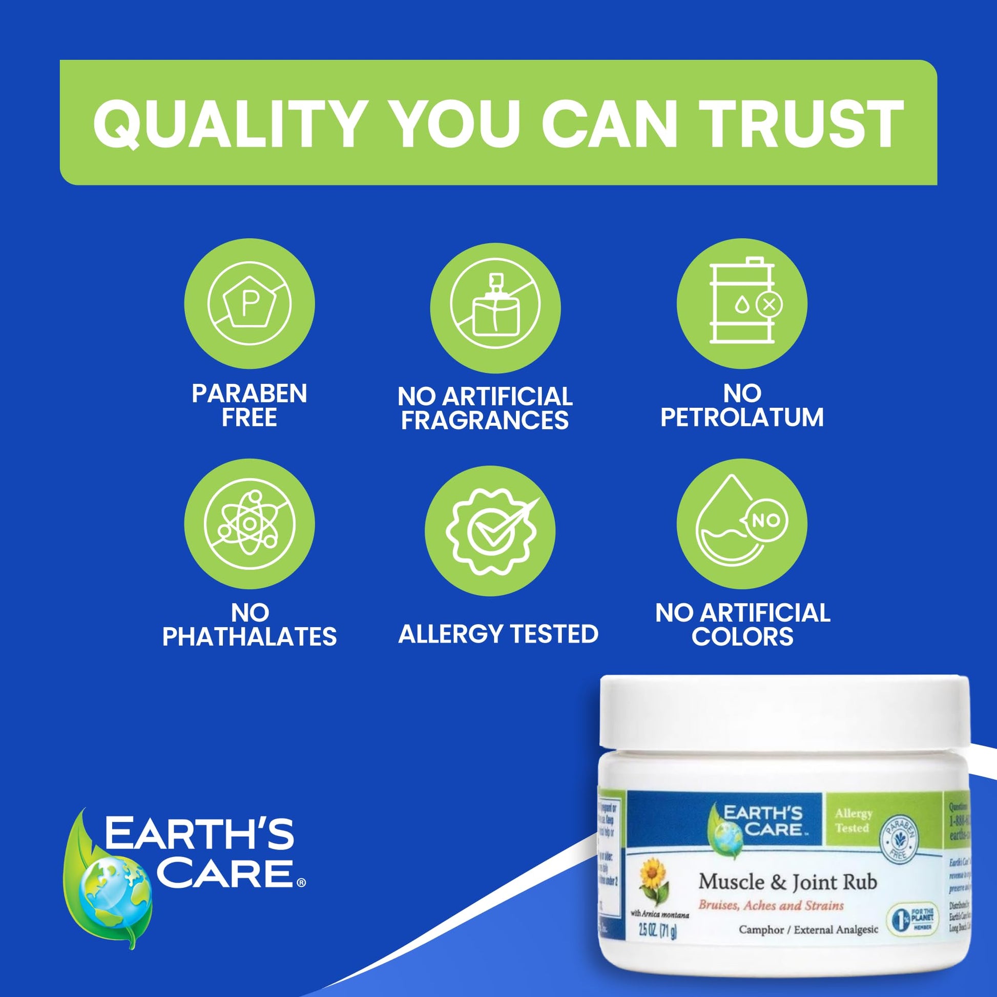 Earth's Care Muscle & Joint Rub - for Sore Muscles, Bruises, Aches and Strains - 2.5 OZ. Earth's Care uk supplements