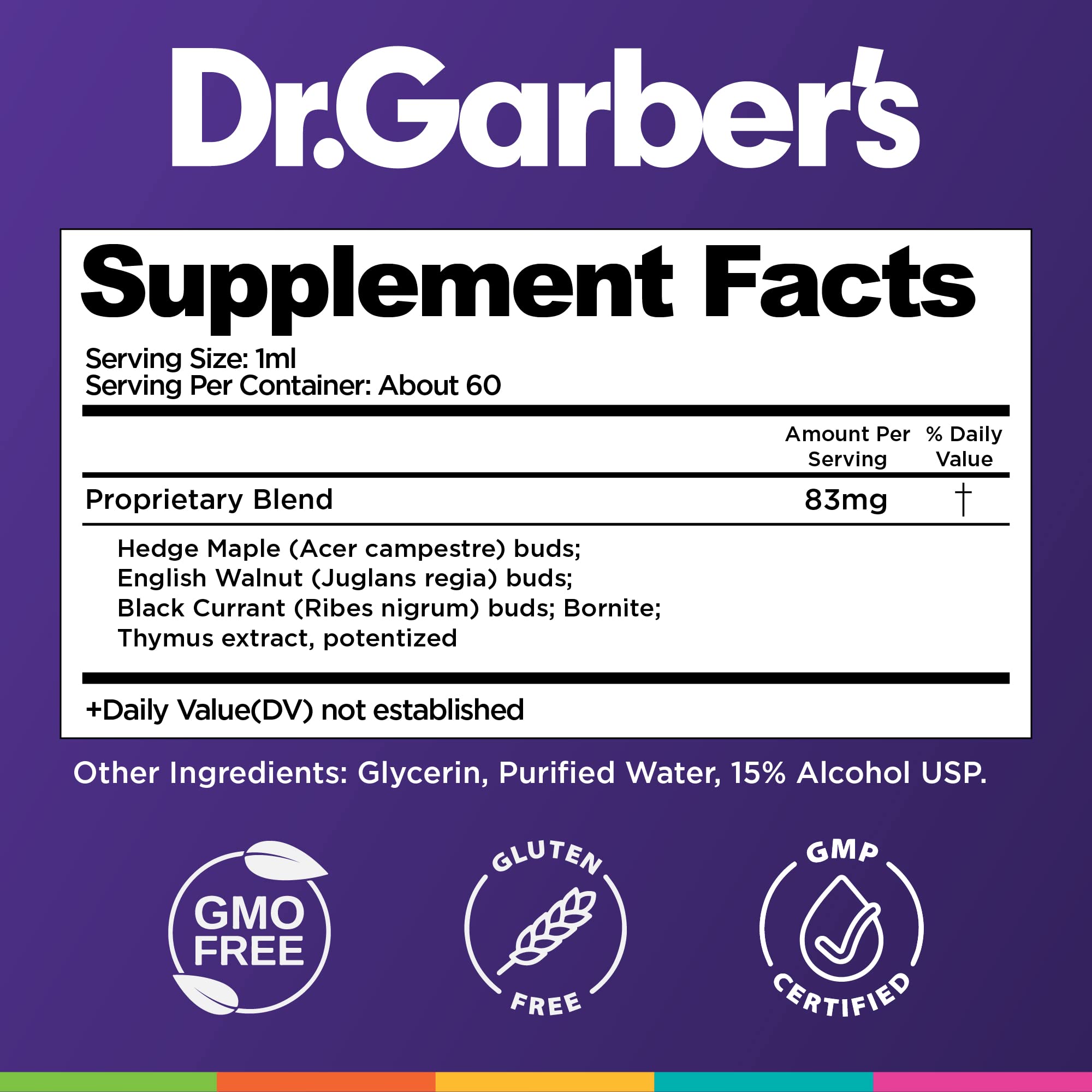 Dr. Garber's Natural Solutions Immune Boost Health Oral Drops - Gemmotherapy Liquid Supplement to Strengthen Immunity, Support Immune System, Increase Resistance, & Contains Antioxidants - 60ml DR.GARBER'S uk supplements