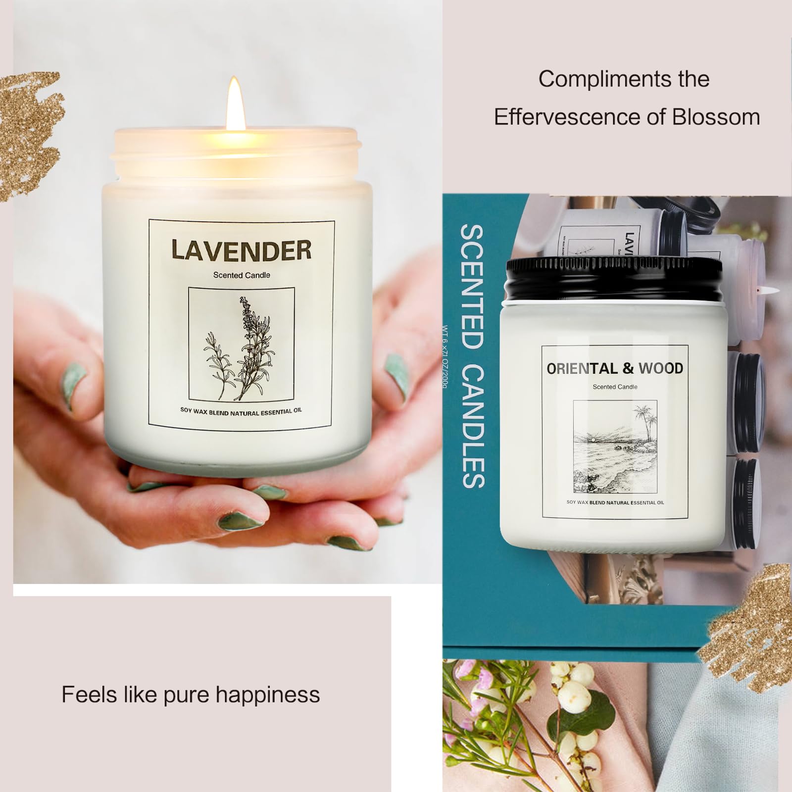 6 Pack Scented Candles, Aromatherapy Candles Gifts Set for Women, 42.6 oz 300 Hour Long Lasting YINUO LIGHT uk supplements