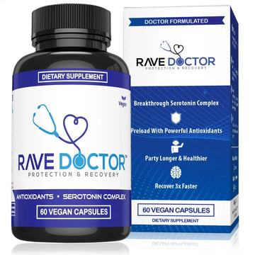 Rave Doctor 5 HTP Supplement - Essential Rave Vitamins for Festival Goers, Rave Accessories, Festival Essentials, Festival Gear, Rave Essentials, 5htp Supplement Rave Doctor uk supplements