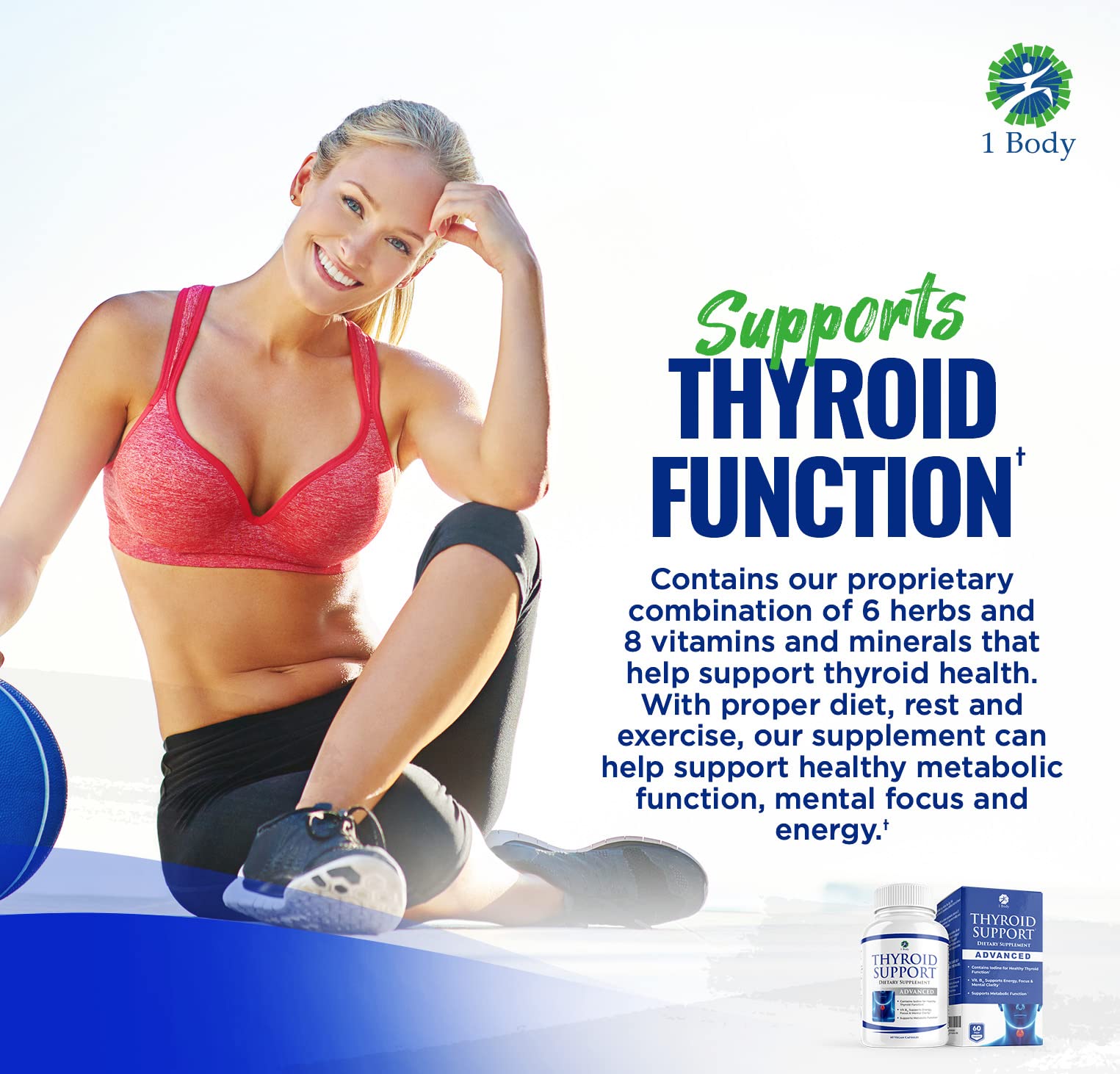Thyroid Support Supplement for Women and Men - 3 Pack 90 Days 1 Body uk supplements